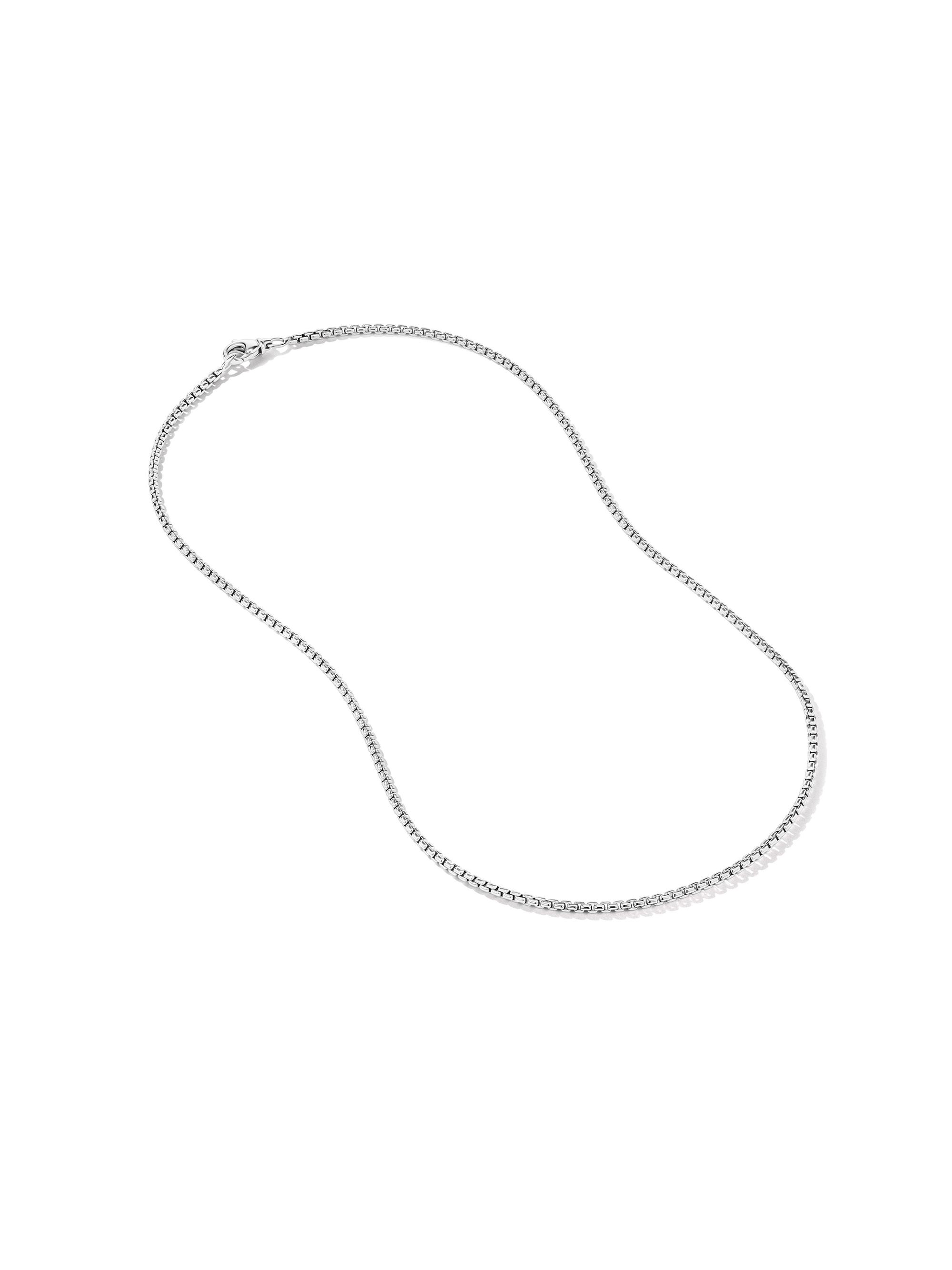 Box Chain Necklace in 18K White Gold