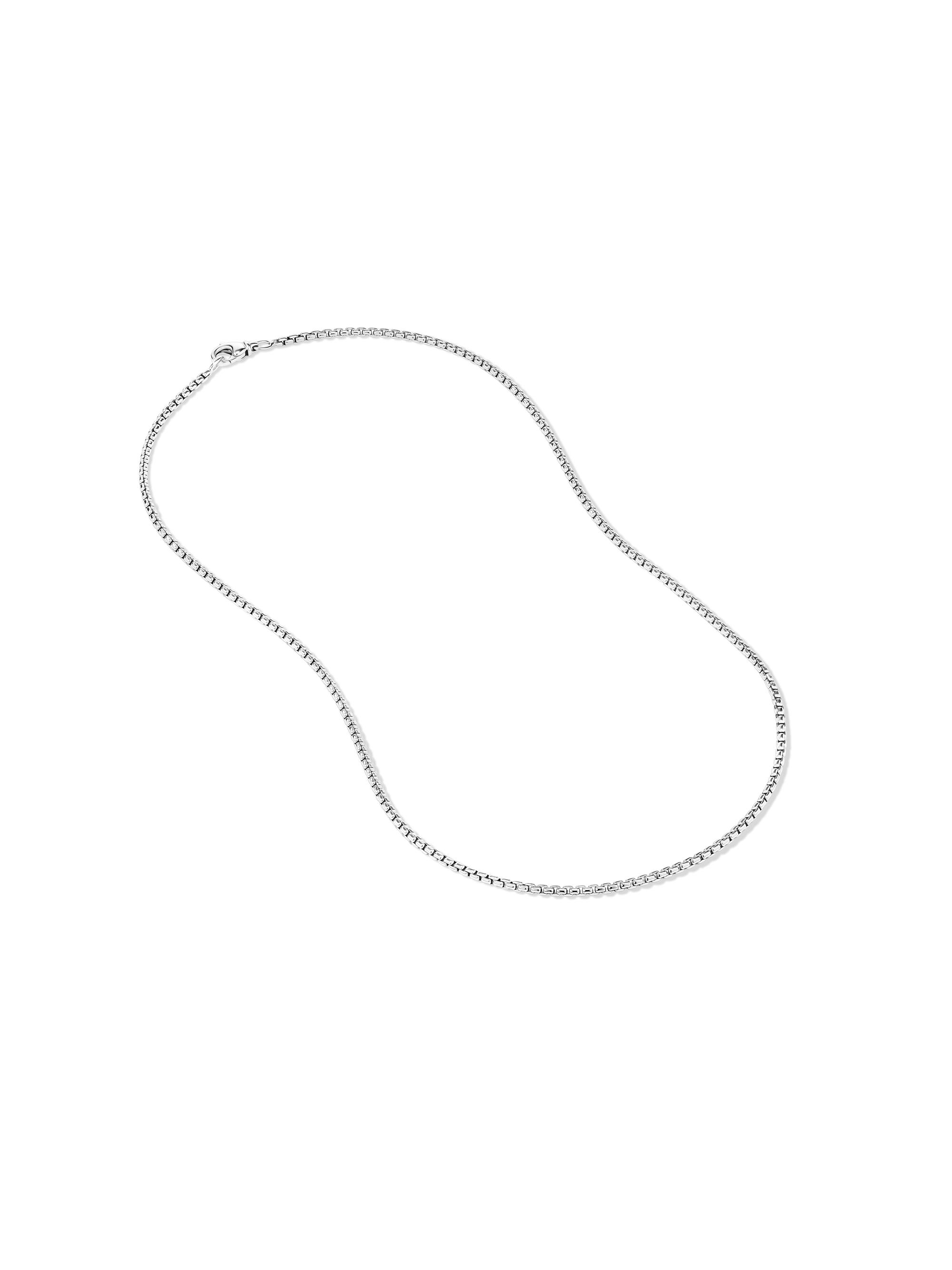 Box Chain Necklace in 18K White Gold