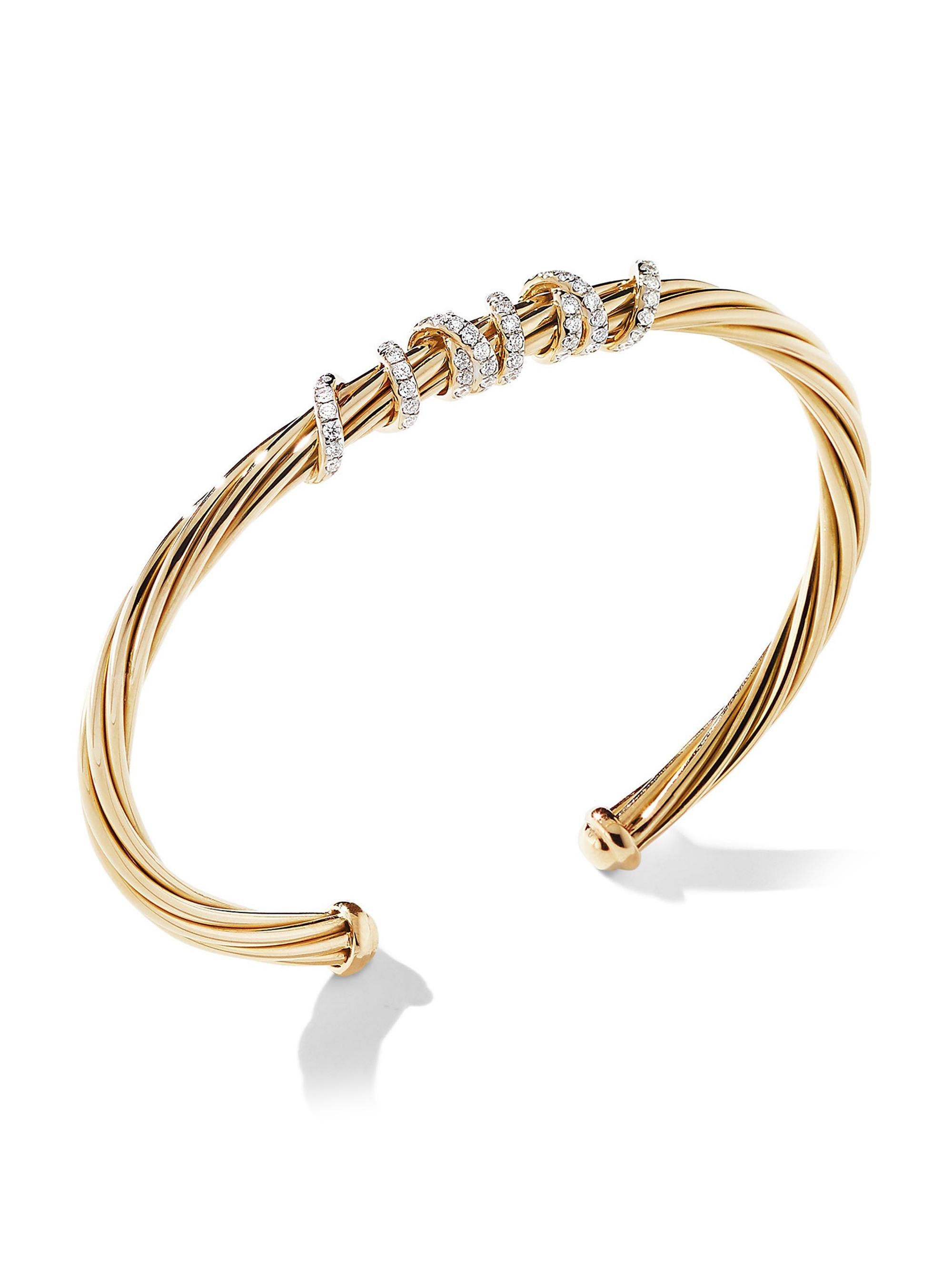 David Yurman Women's Helena Center Station Bracelet in 18K Yellow Gold - Diamond