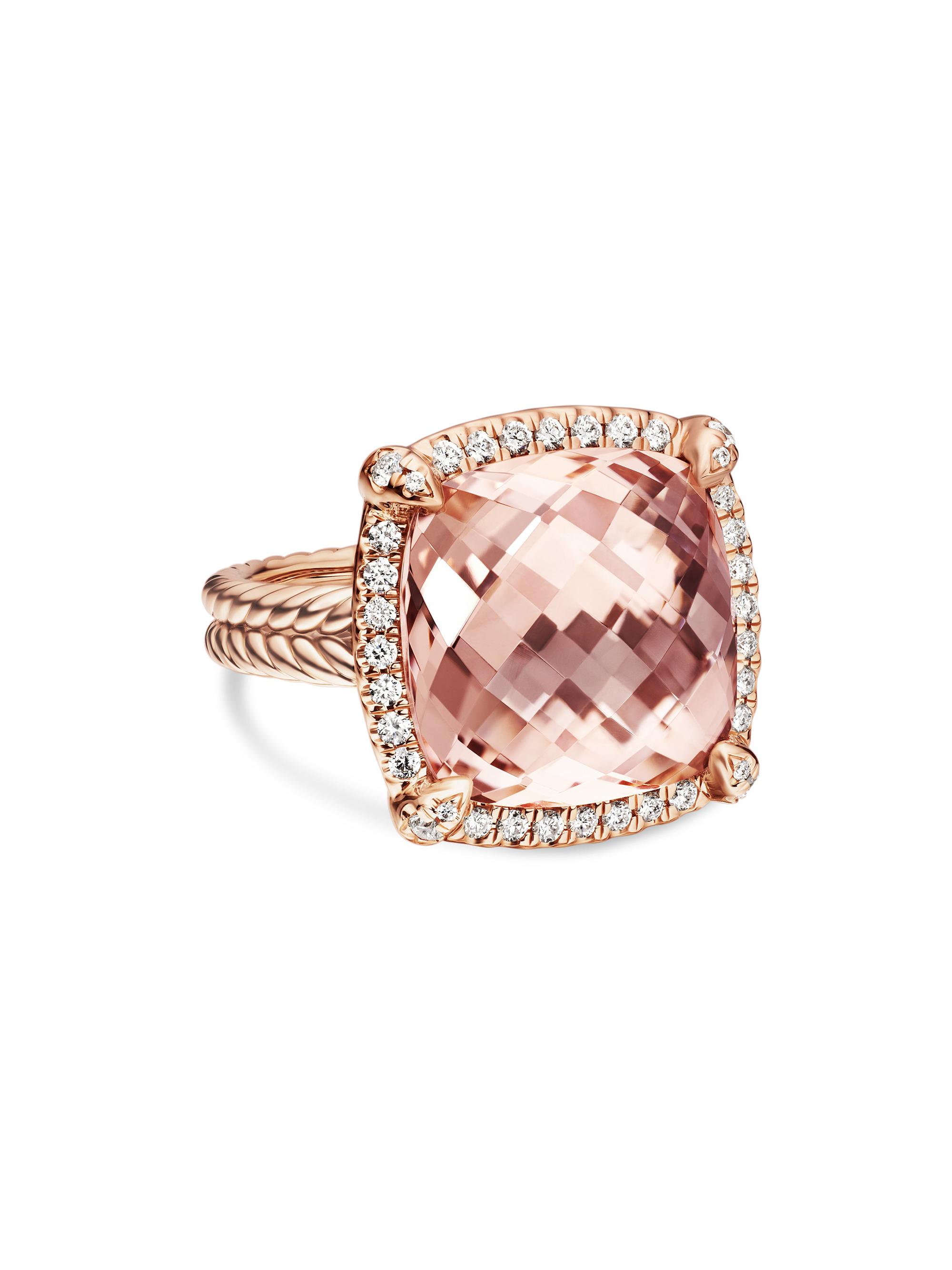 David Yurman Women's Chatelaine Pavé Bezel Ring in 18K Rose Gold - Rose Gold