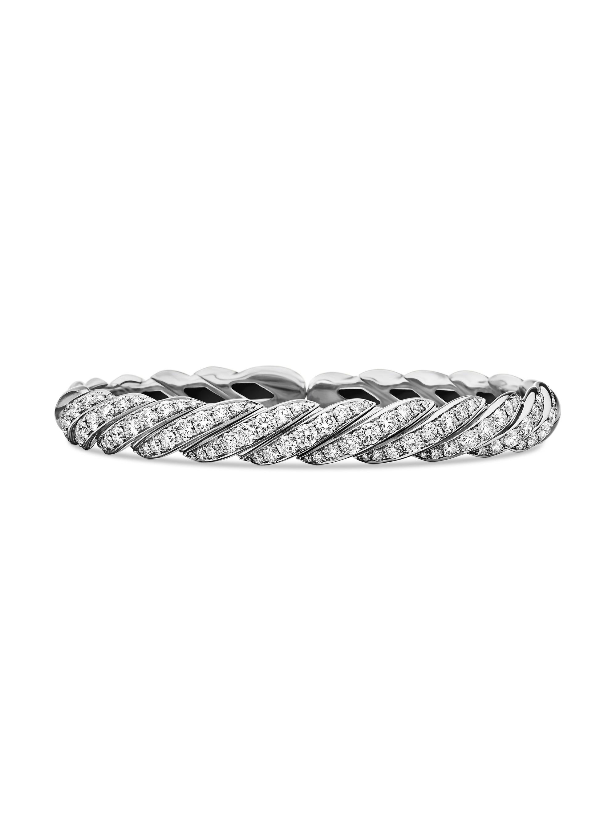 David Yurman Women's Pavéflex Bracelet in 18K White Gold - Diamond