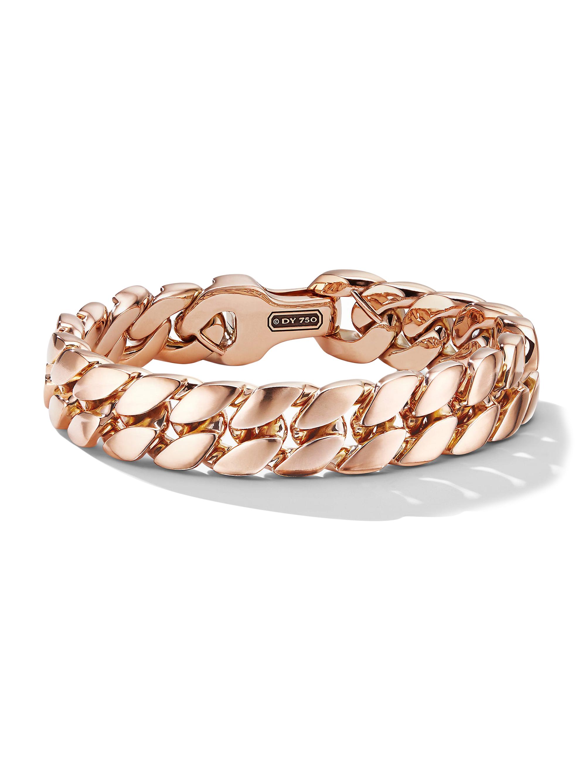 David Yurman Men's Curb Chain Bracelet in 18K Rose Gold, 14.5MM - Rose Gold