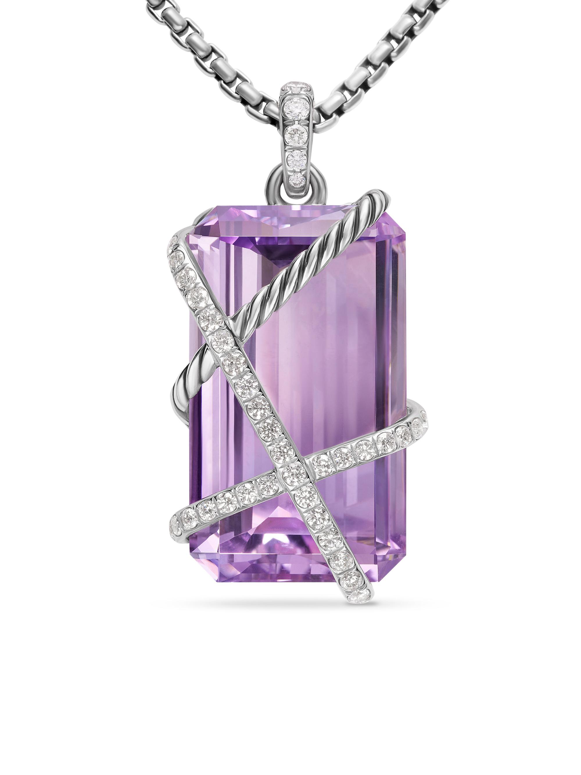 David Yurman Women's Cable Wrap Amulet in Sterling Silver - Lavender Amethyst