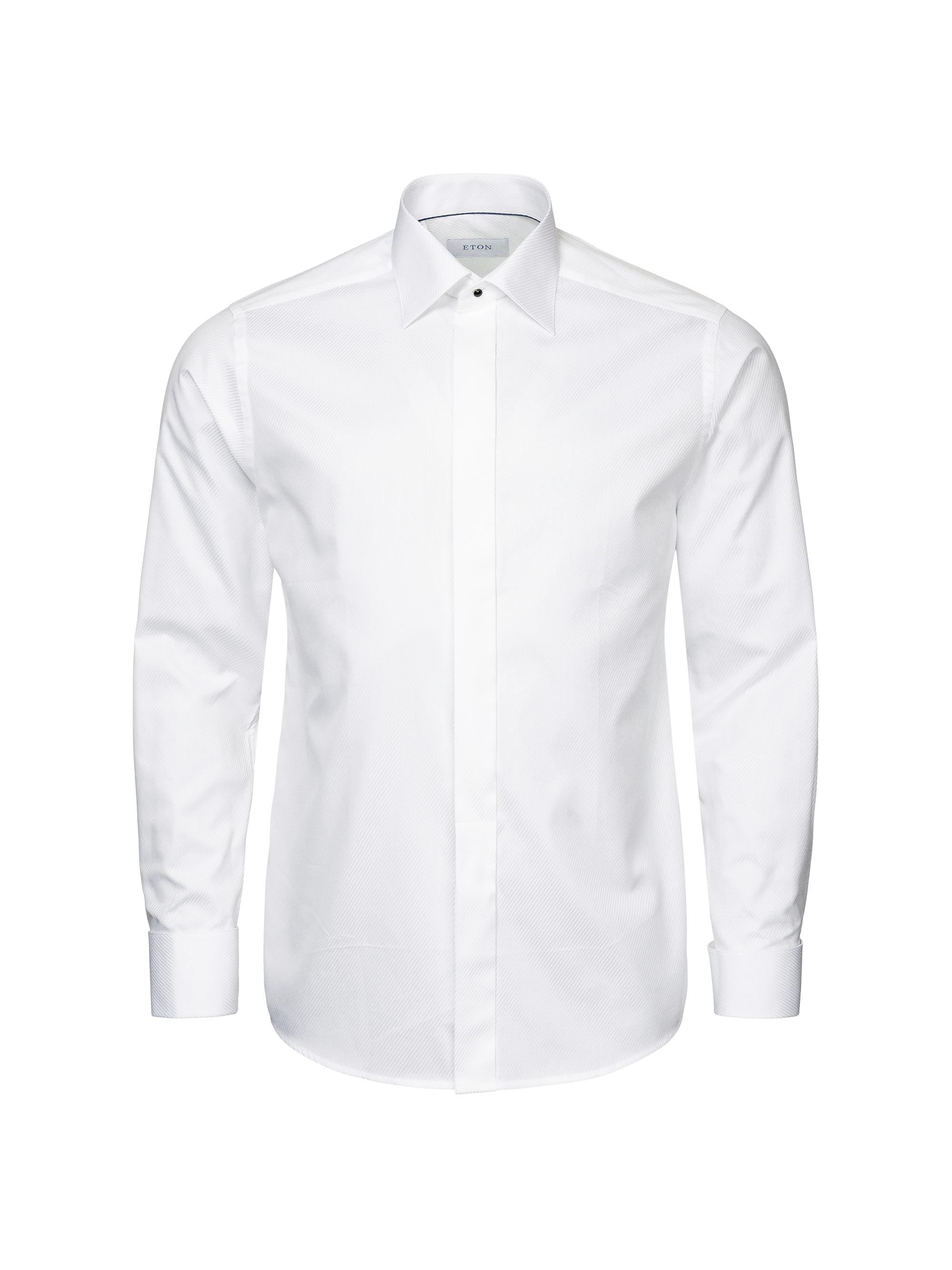 Eton Men's Slim Fit Twill Dobby Evening Shirt - White