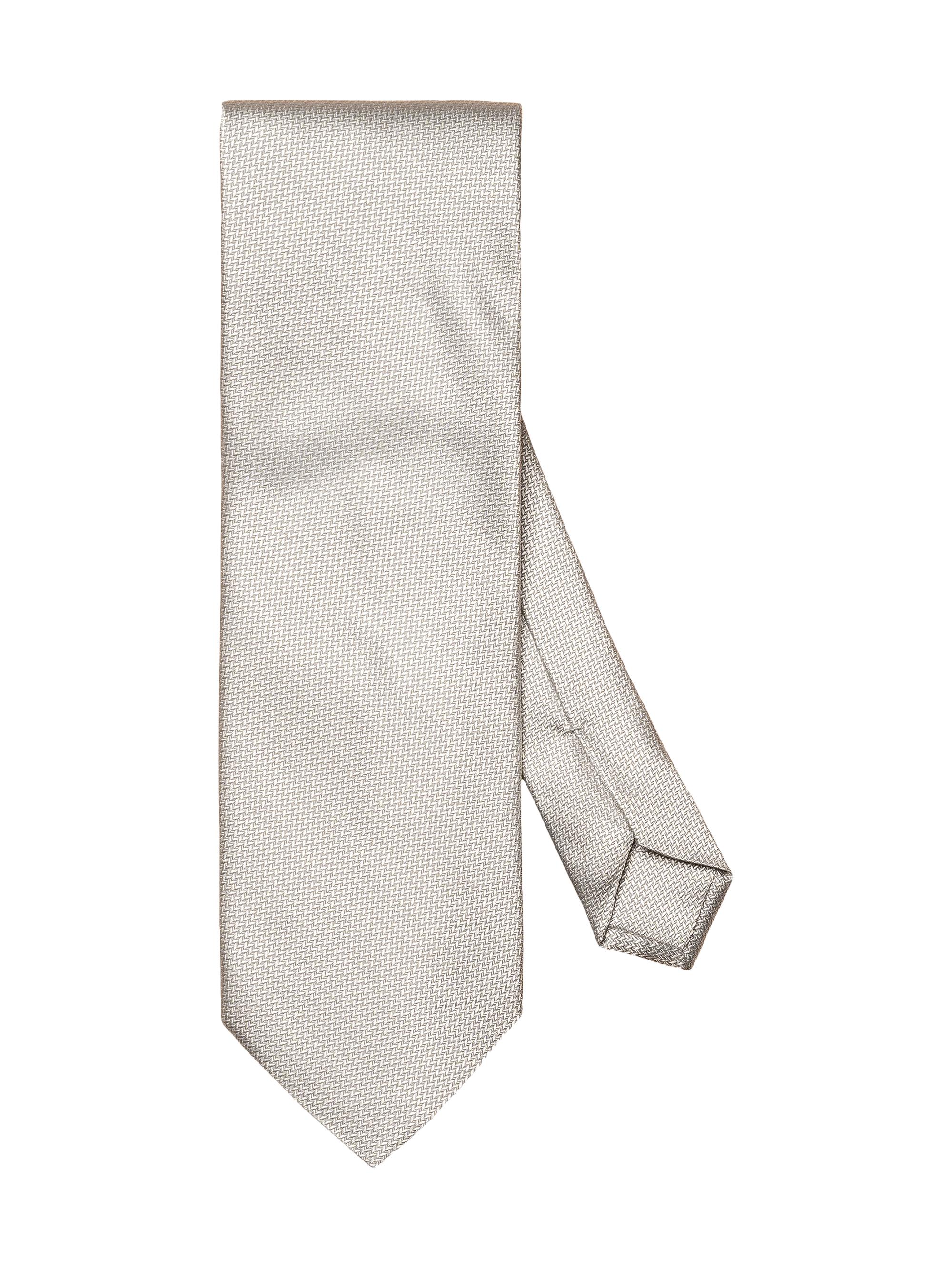 Eton Men's Herringbone Silk Tie - Grey