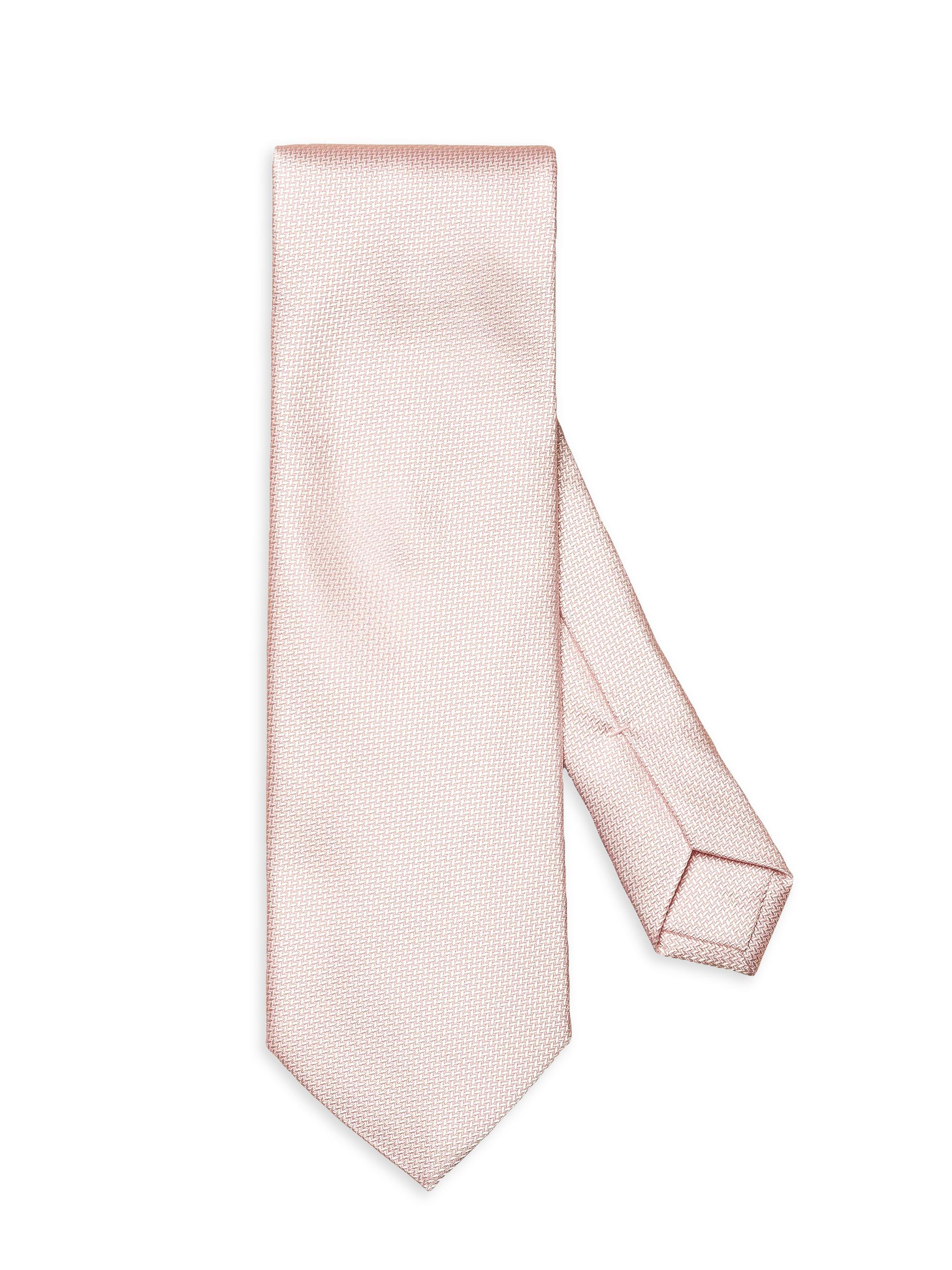 Eton Men's Herringbone Woven Silk Tie - Pink