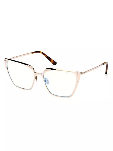 56MM Blue Block Square Eyeglasses