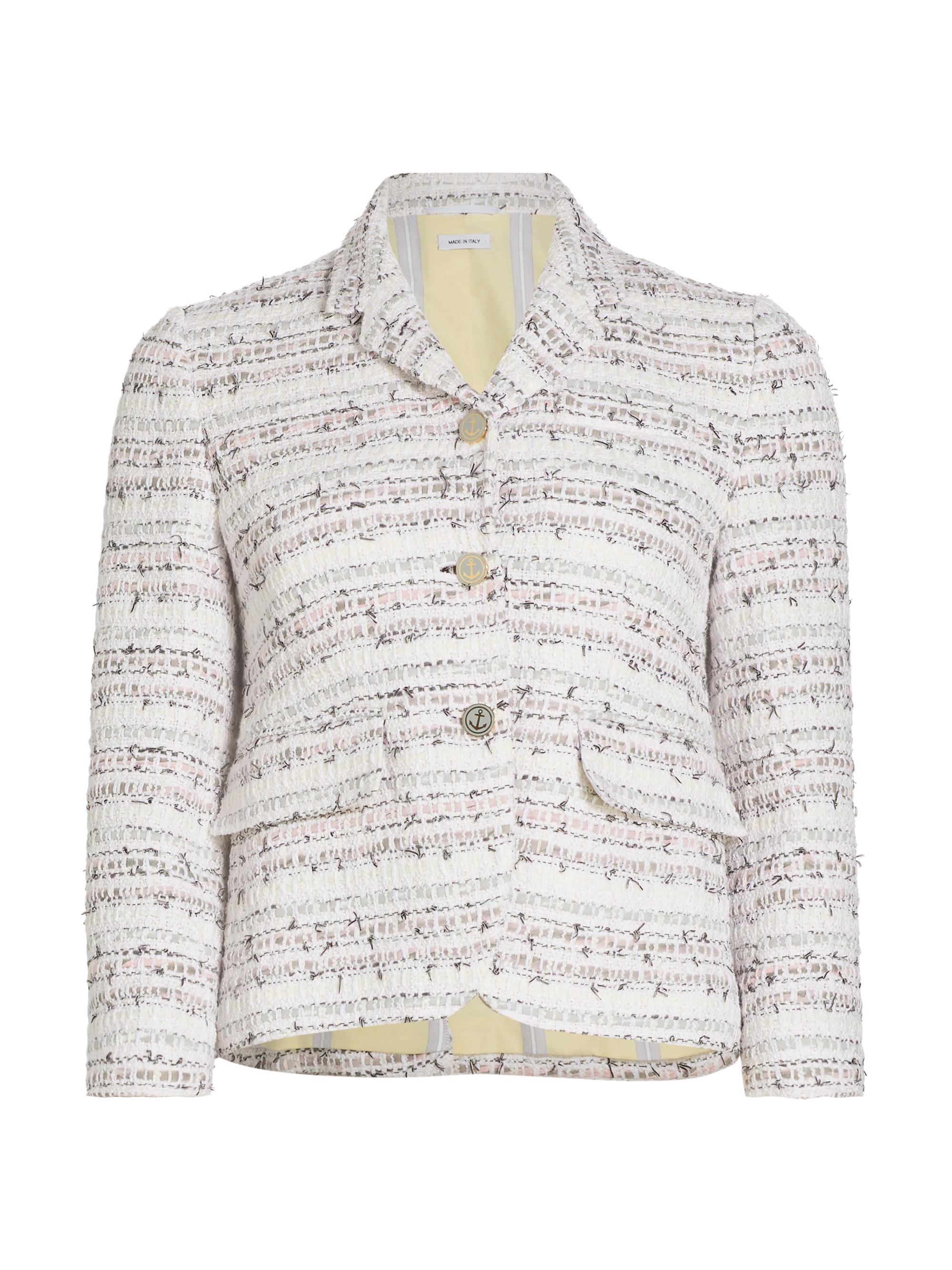 Thom Browne Women's Tweed Fitted Jacket - Pink