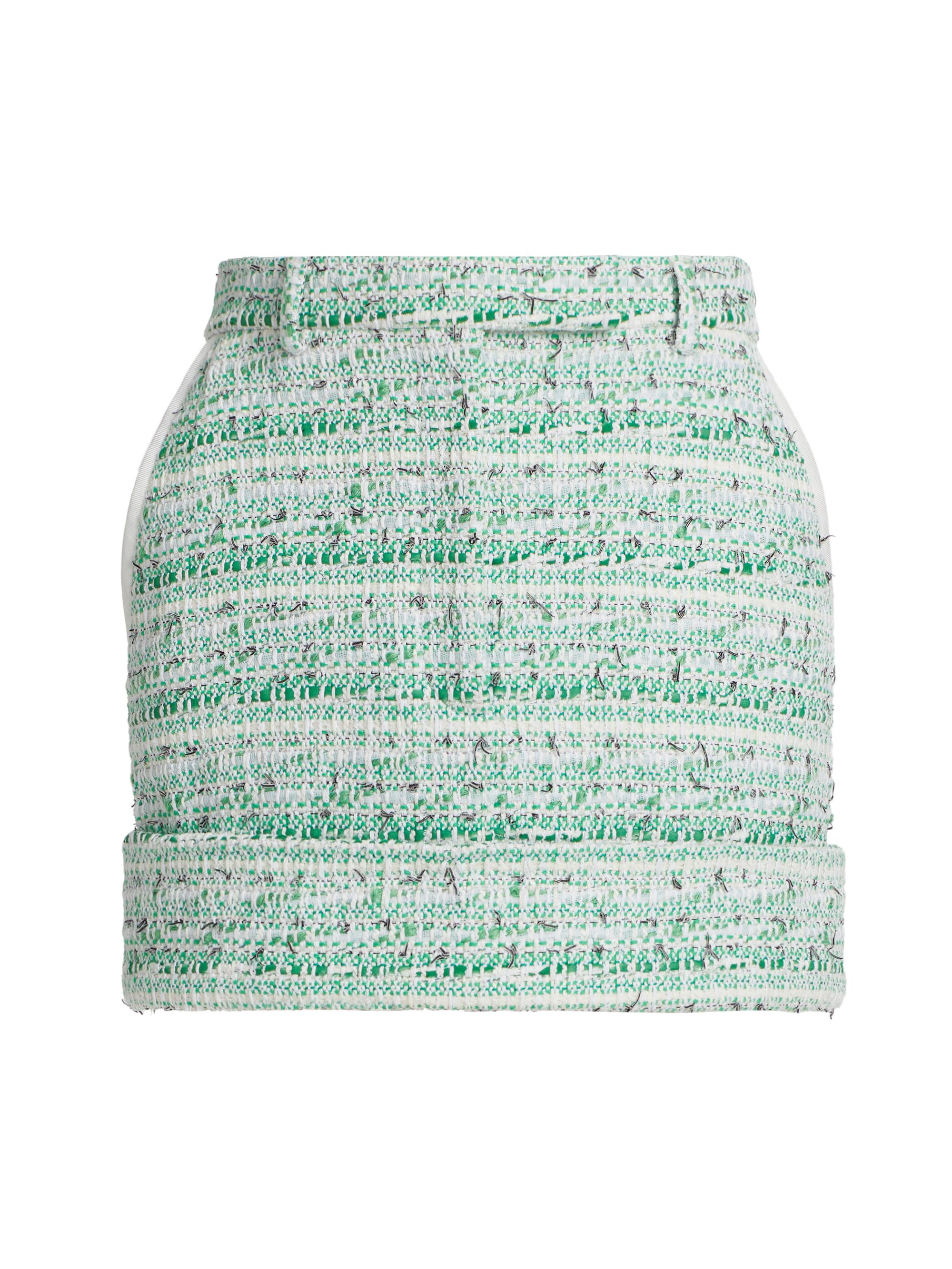 Thom Browne Women's Sack Tweed Cuffed Miniskirt - Green
