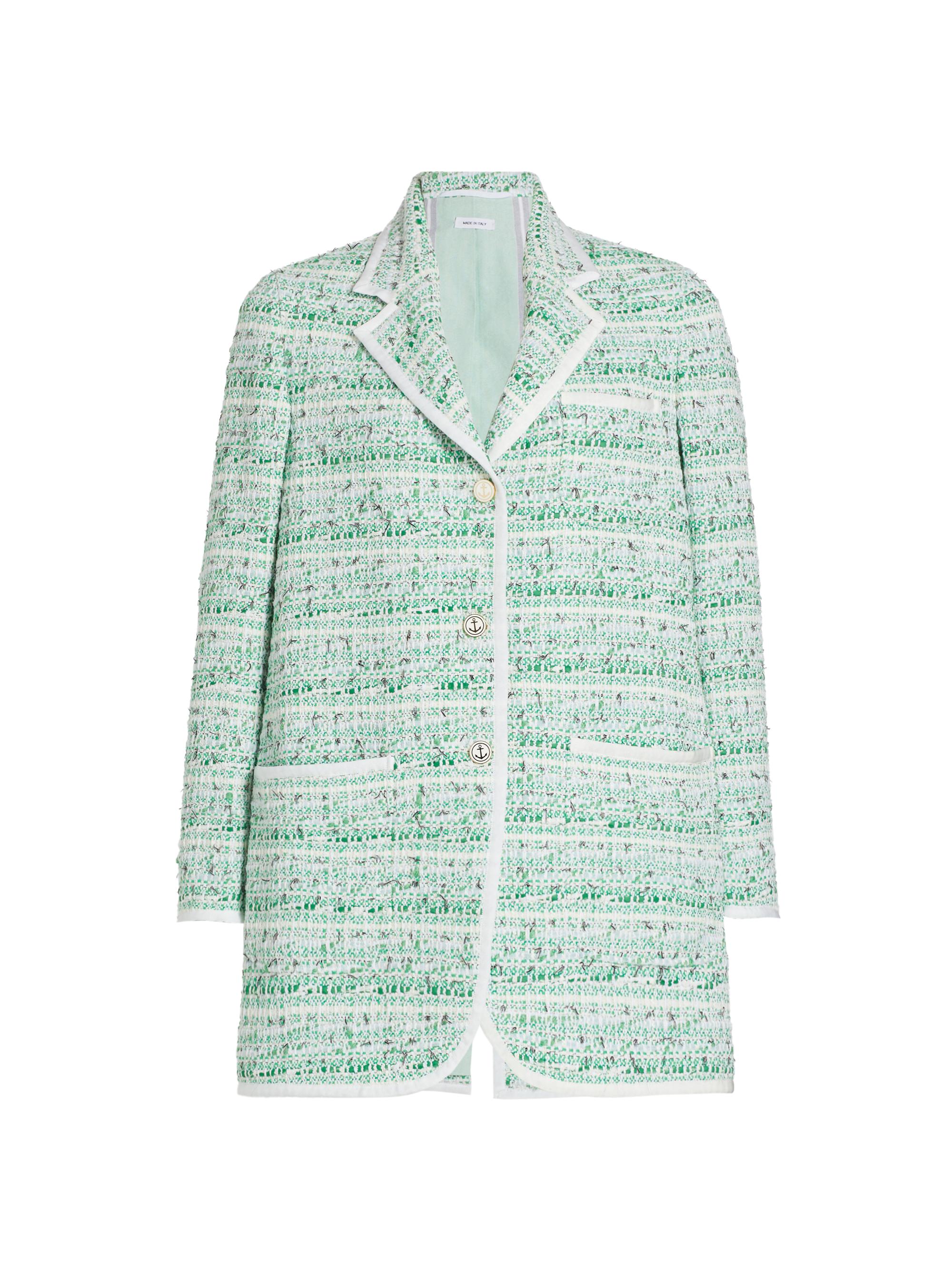 Thom Browne Women's Sack Tweed Tailored Jacket - Green