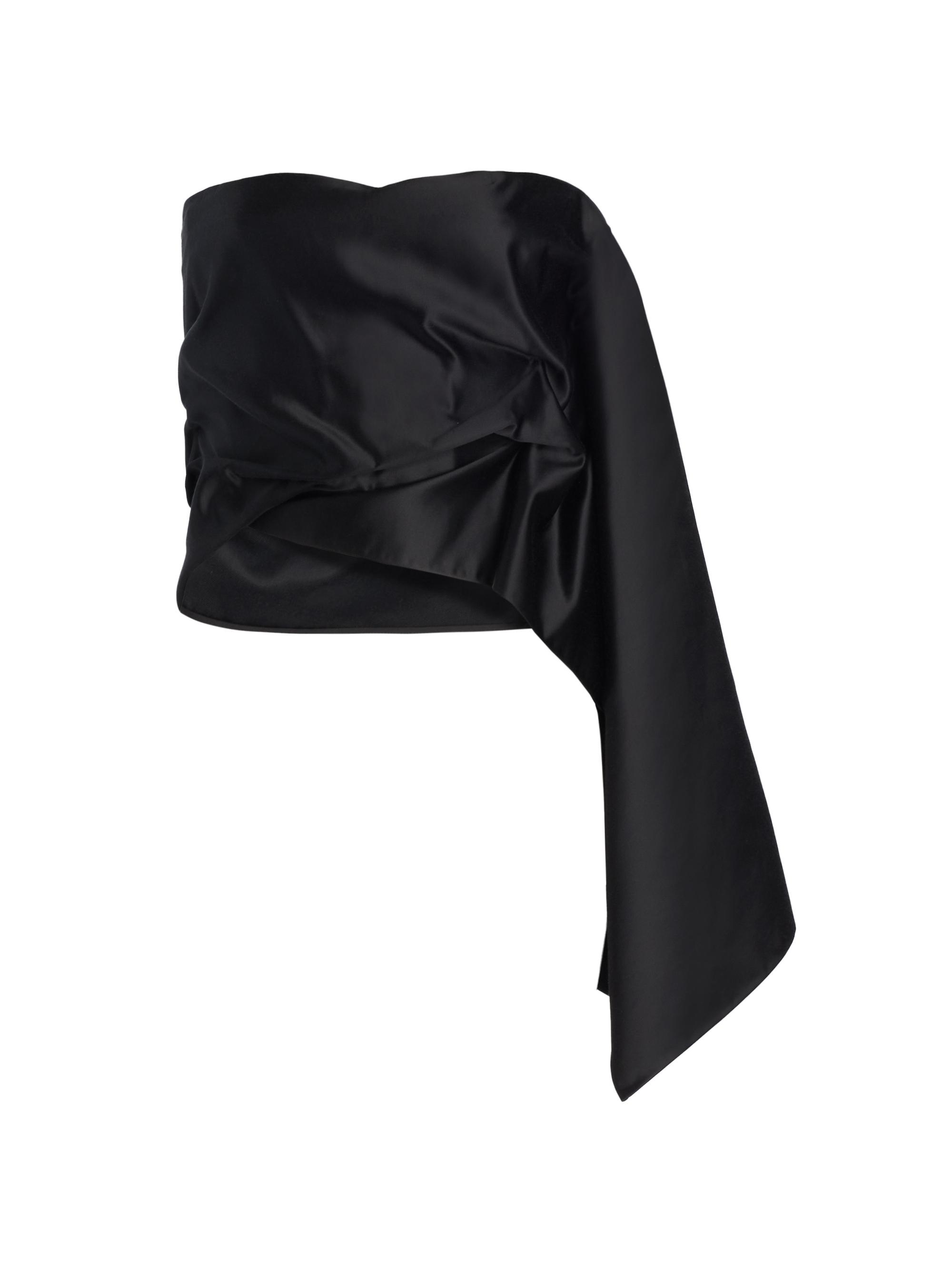 The Row Women's Nana Strapless Draped Crop Top - Black