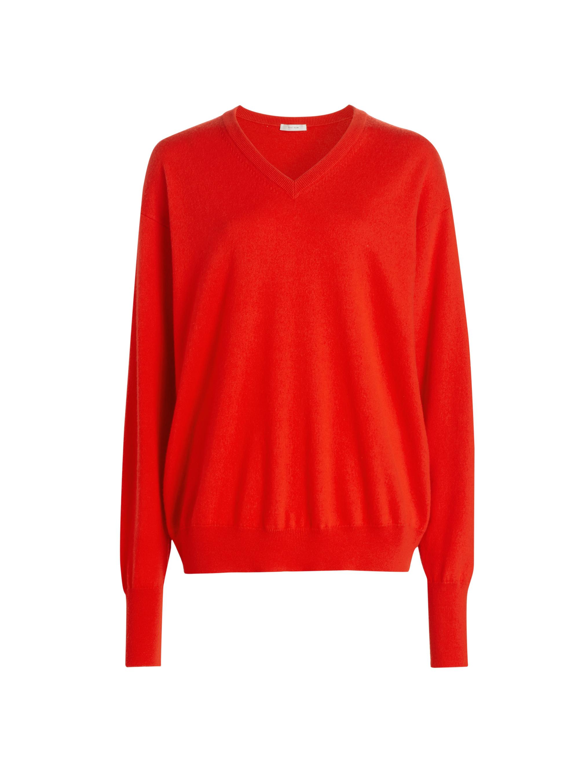 The Row Women's Gracy Cashmere V-Neck Sweater - Firetruck