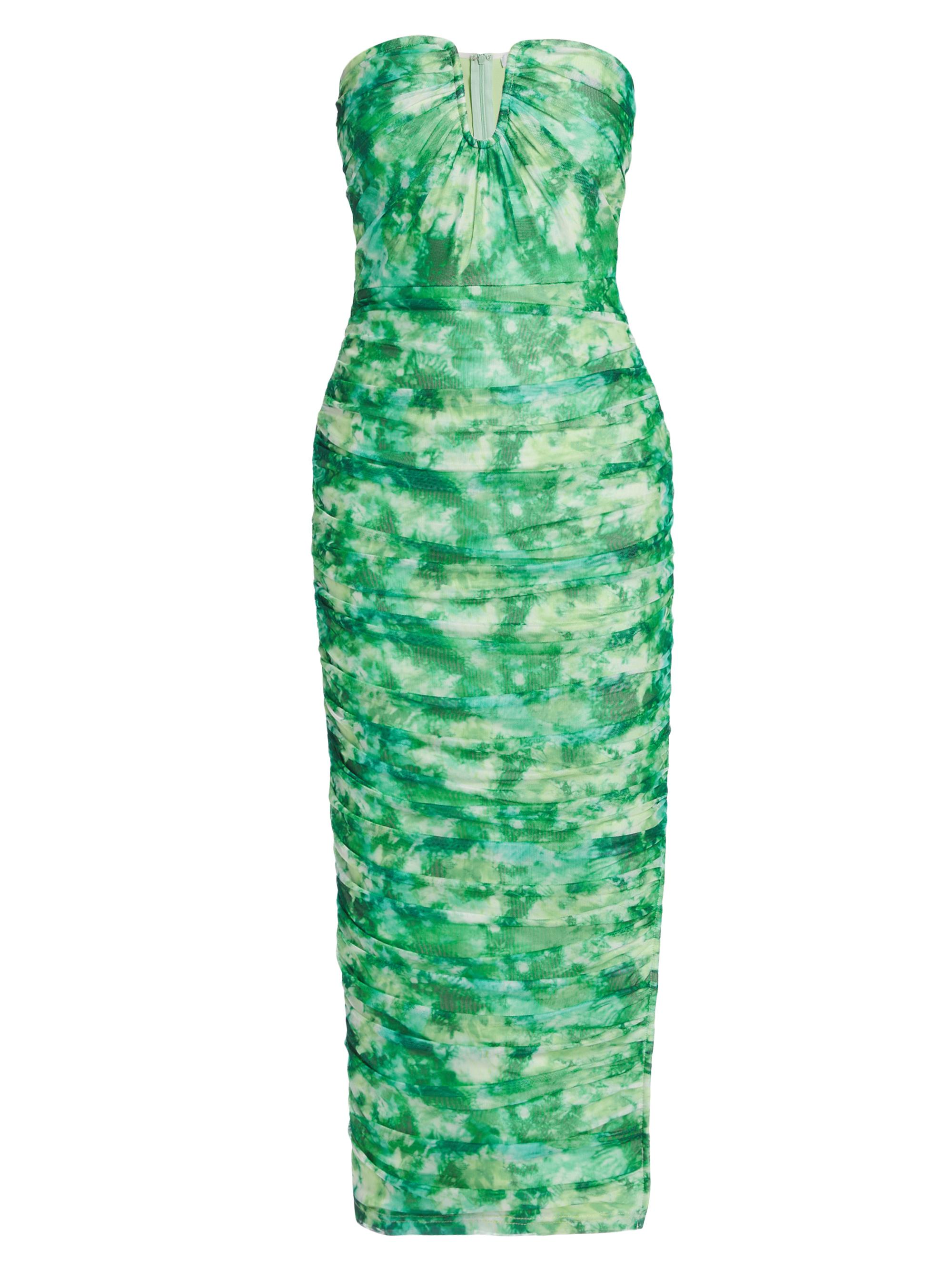 Elliatt Women's Larkspur Tie-Dye Strapless Midi-Dress - Green Multi