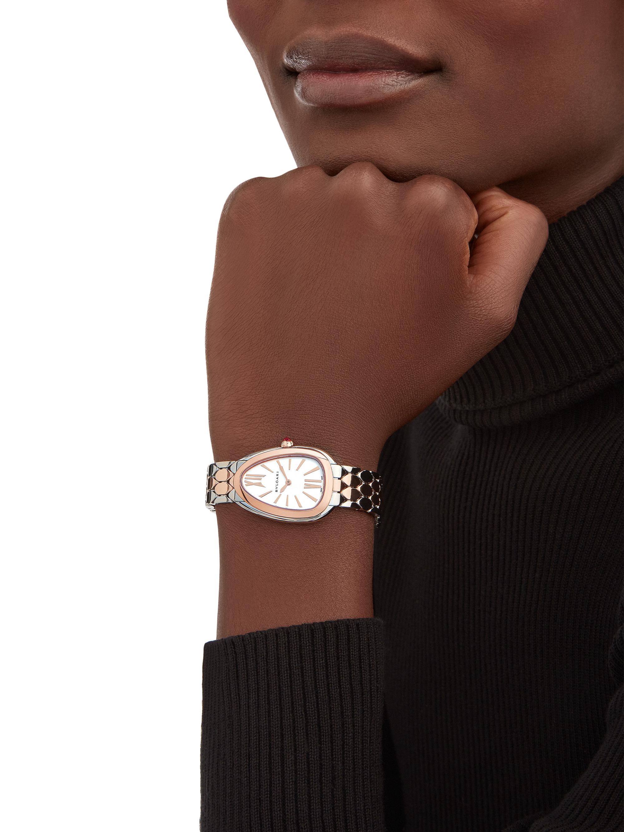 Serpenti Seduttori 18K Rose Gold & Steel Bracelet Watch/33MM