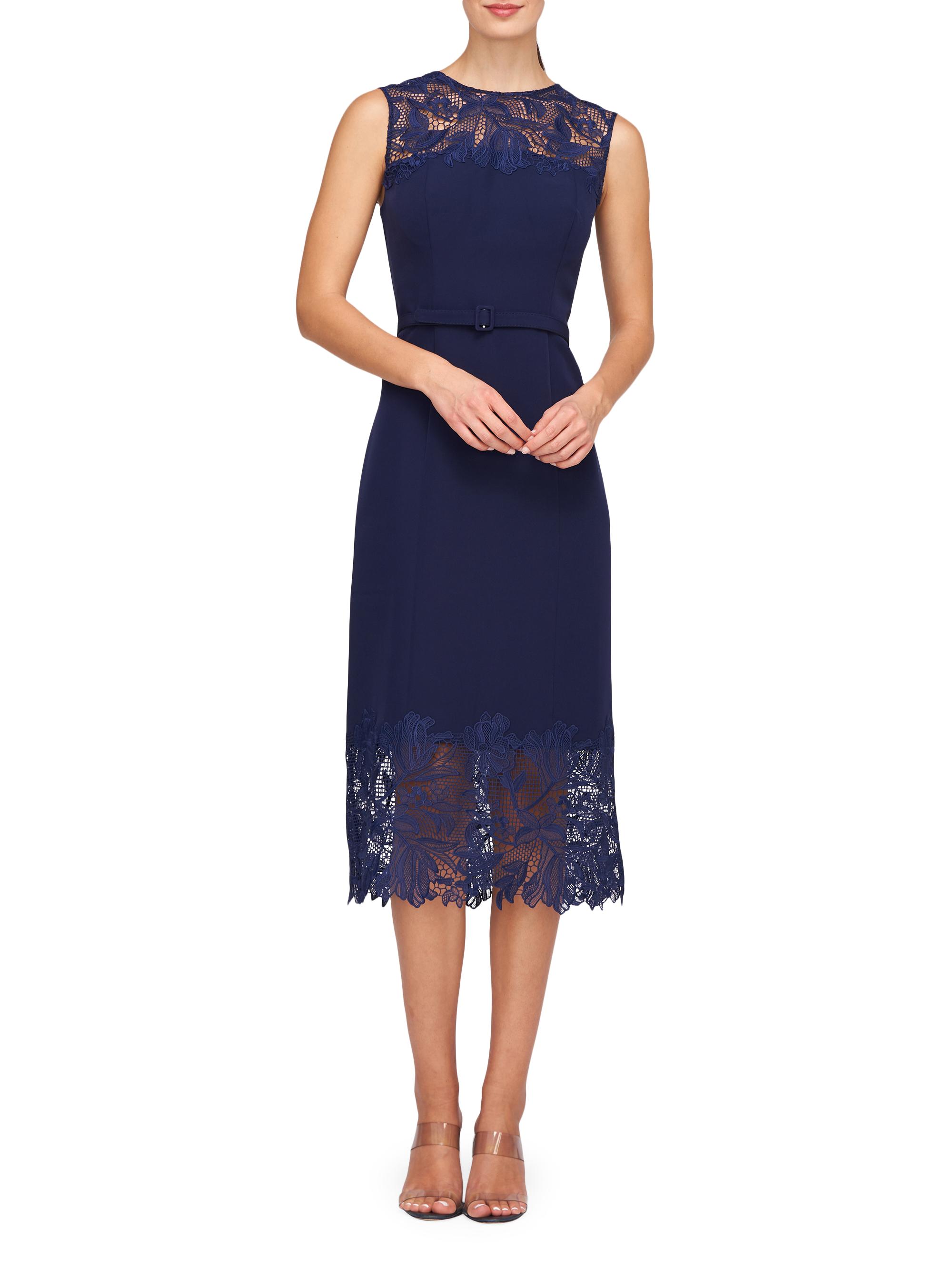 kate formal crepe midi dress Ivory Floral Embroidered High Neck Midi Dress