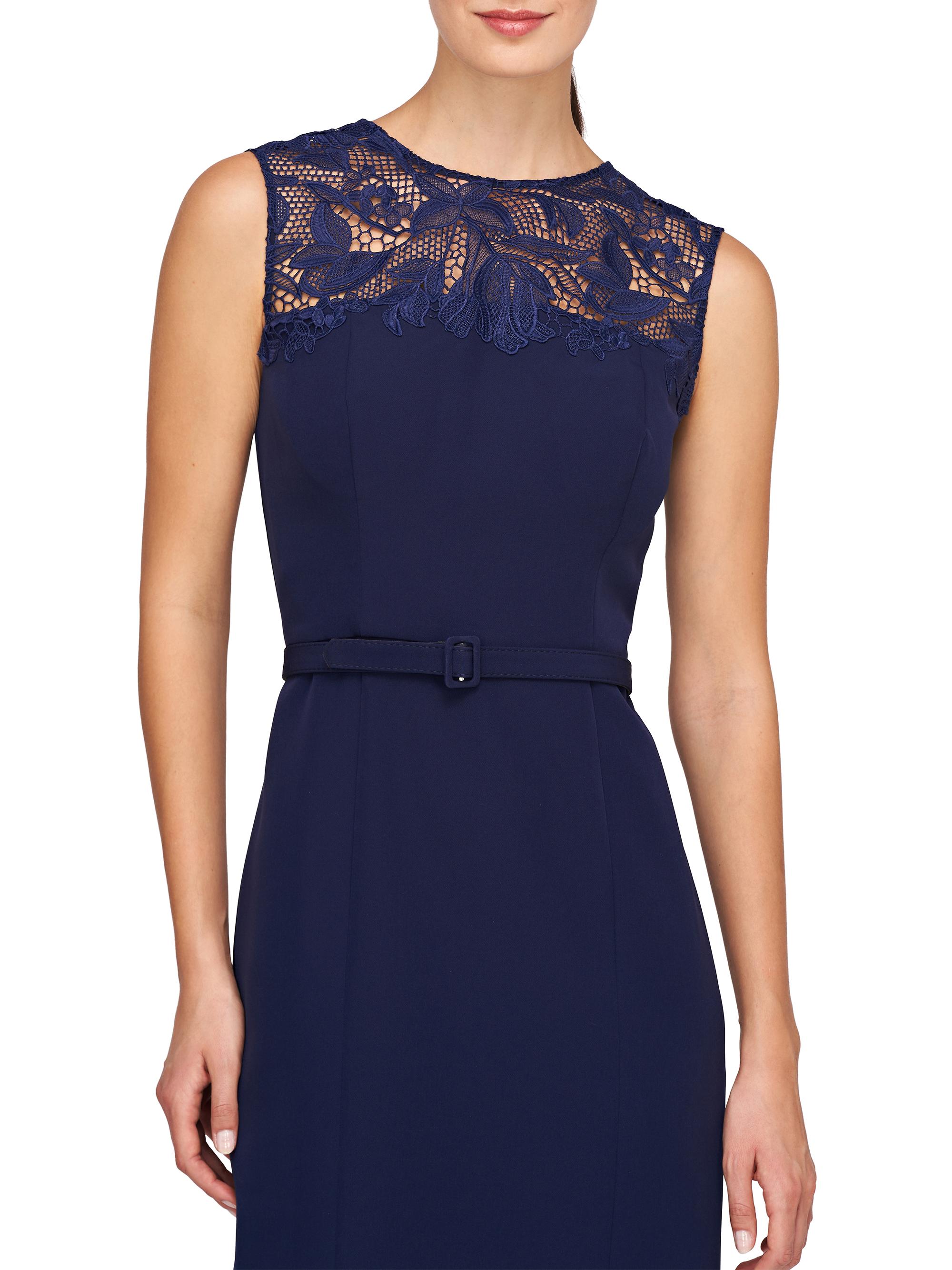 chinese dress ladies Kay Unger - Tatum Lace Dress In Soft Blush