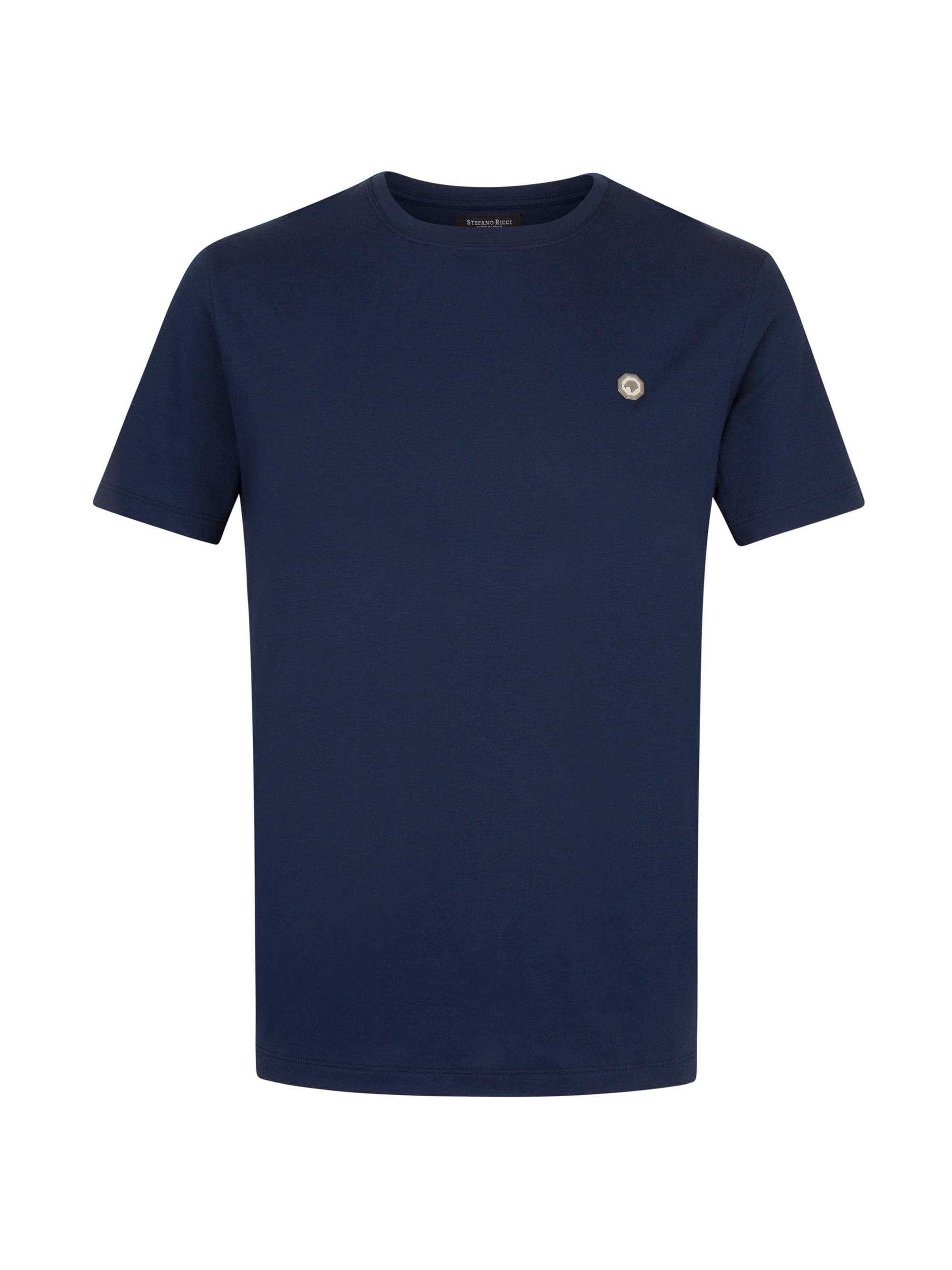 Stefano Ricci Men's Crewneck T-Shirt - Navy Blue | Thumbnail 4