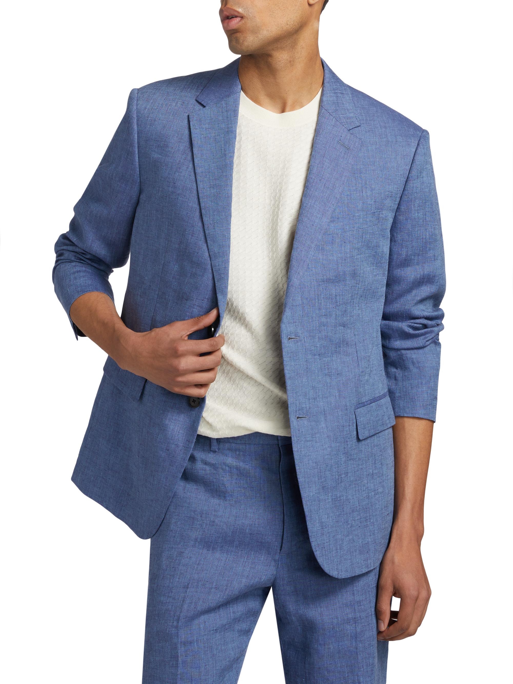 Theory Chambers Linen Two-Button Suit Jacket | Saks Fifth Avenue