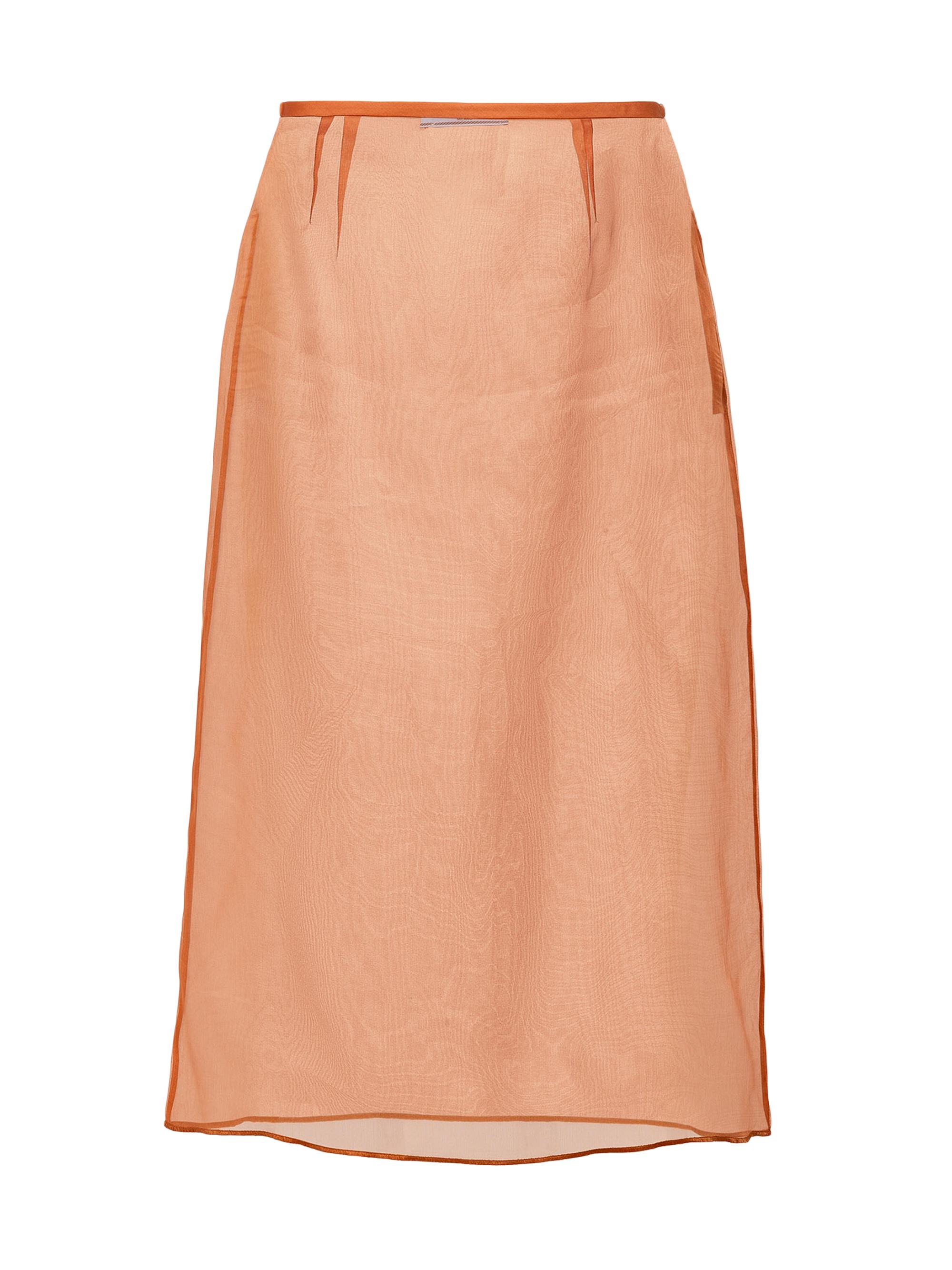Prada Women's Organza Midi-Skirt - Orange