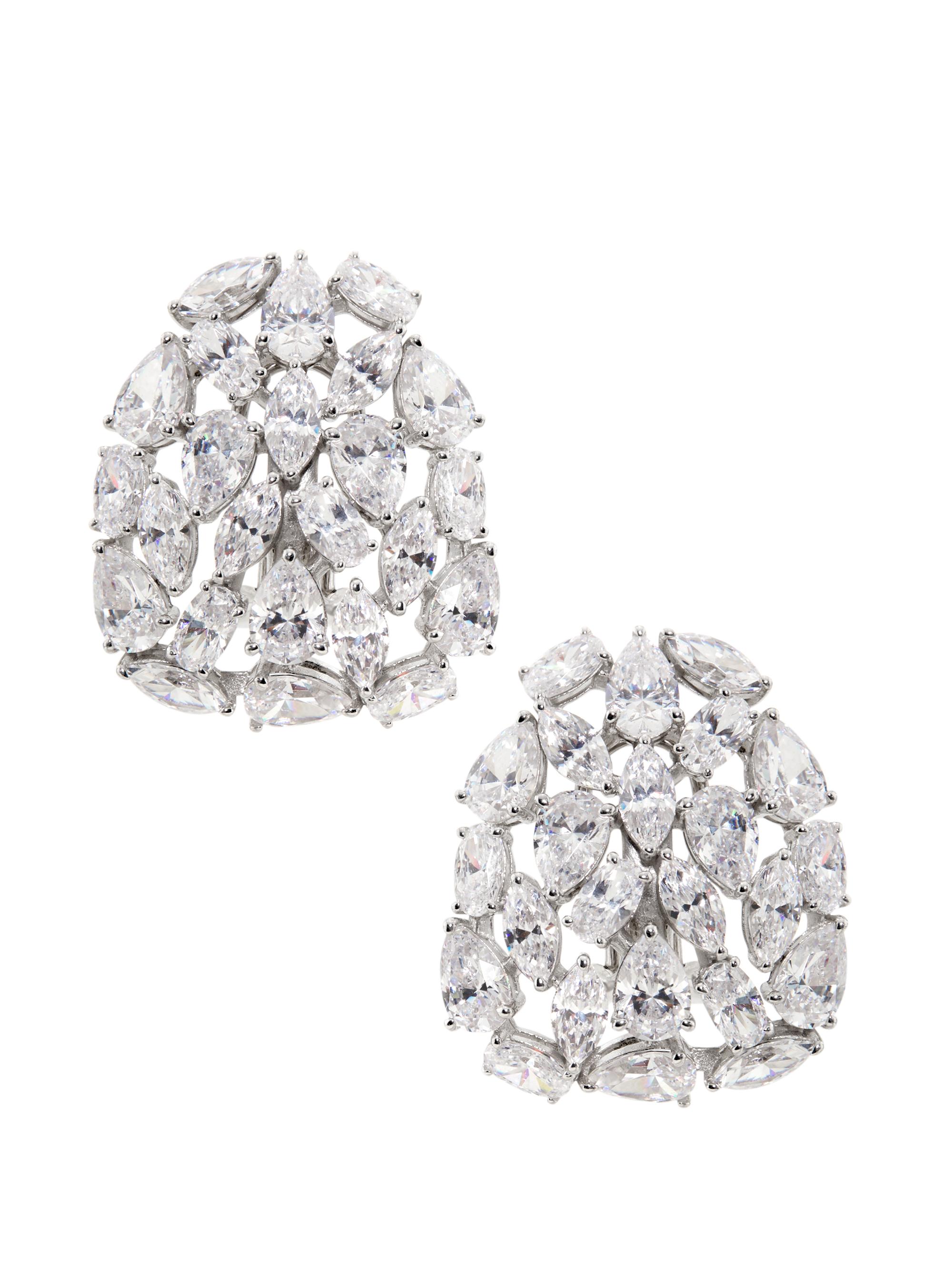 Adriana Orsini Women's Galore Rhodium-Plated & Cubic Zirconia Clip-On Stud Earrings - Rhodium