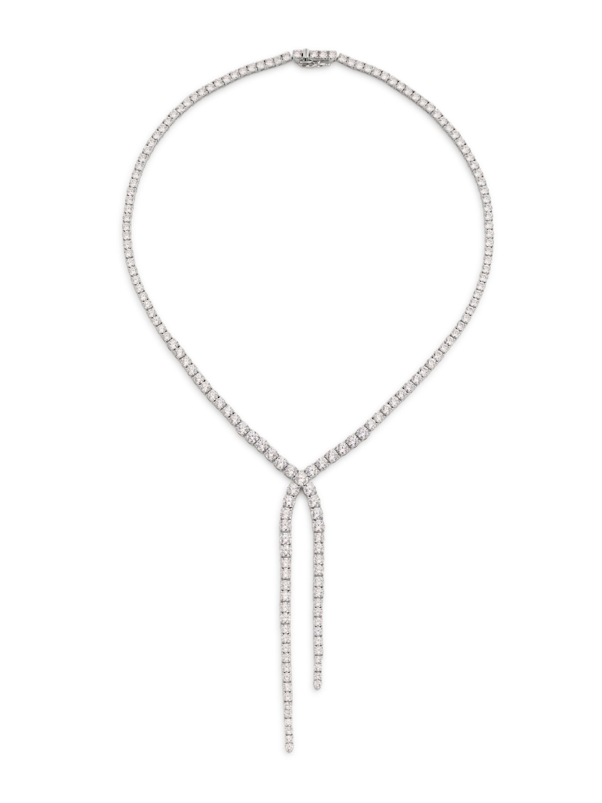 Adriana Orsini Women's Perfect Tennis Rhodium-Plated & Cubic Zirconia Y Necklace - Rhodium