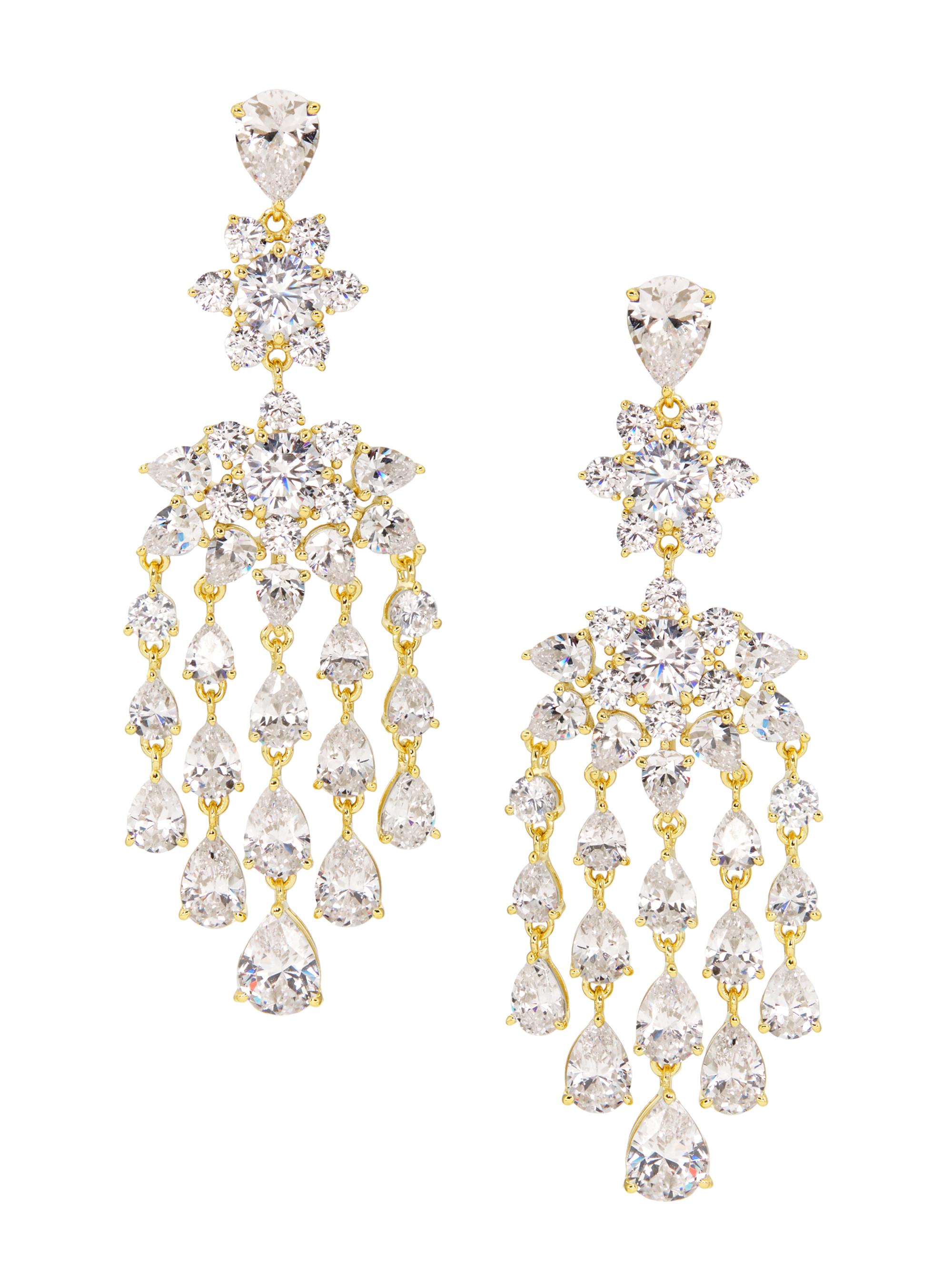Adriana Orsini Women's Dahlia Floral 18K Gold-Plated & Cubic Zirconia Chandelier Earrings - Gold