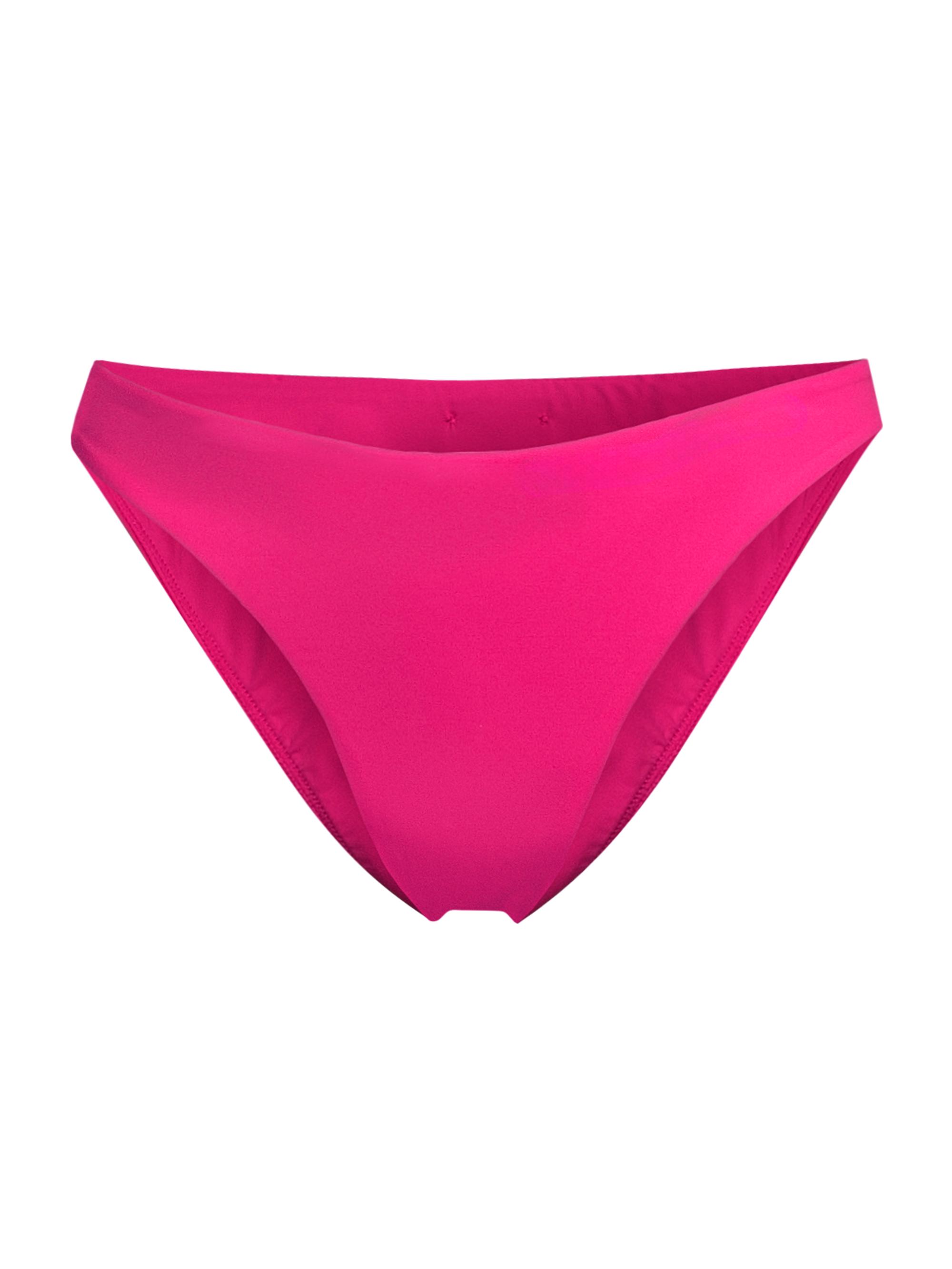 Milly Women's Margot Textured Bikini Bottom - Hot Pink