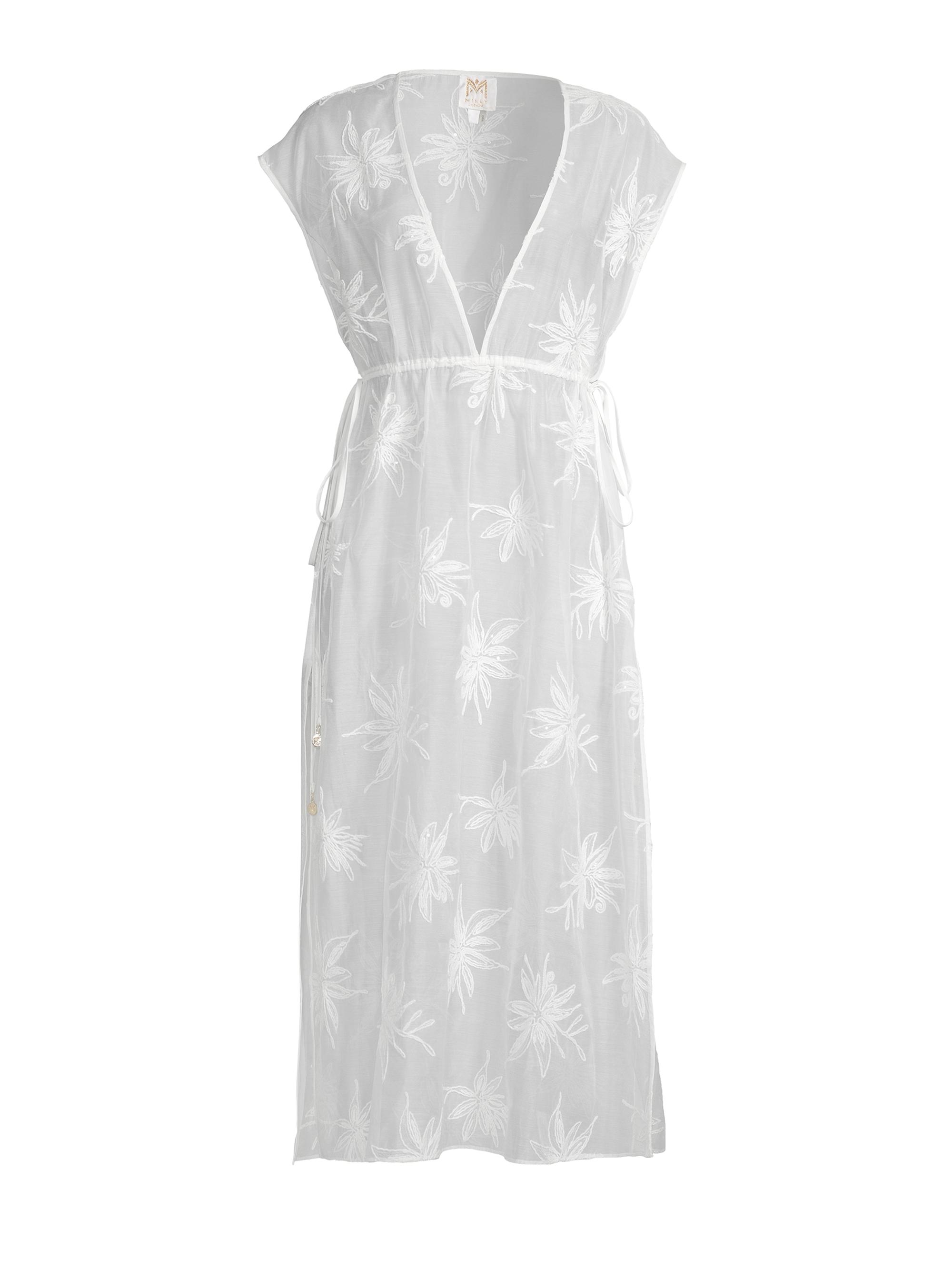 Milly Women's Embroidered Organza Cover-Up - White