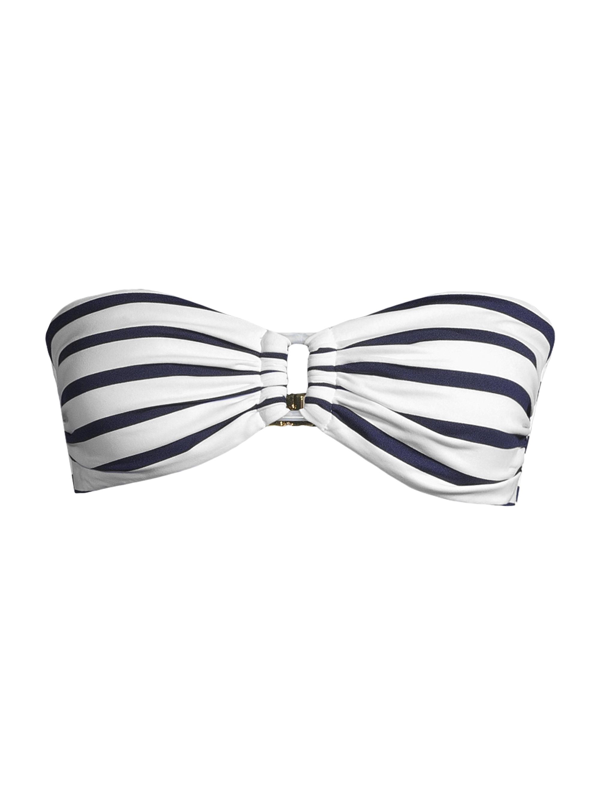 Milly Women's Nautical Stripe Bikini Top - Navy White