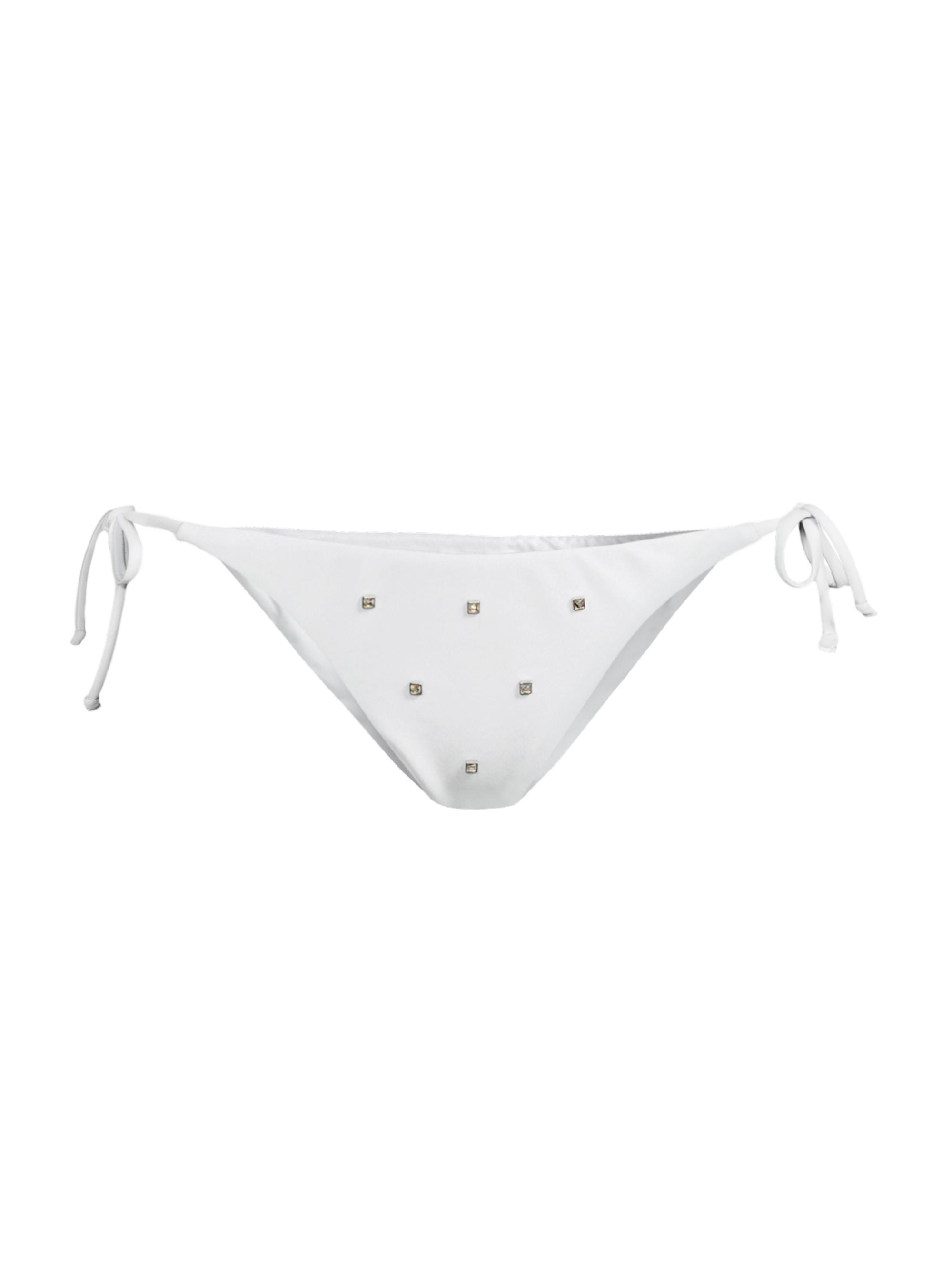 Milly Women's Diamond Heat Crystal-Embellished String Bikini Bottom - White