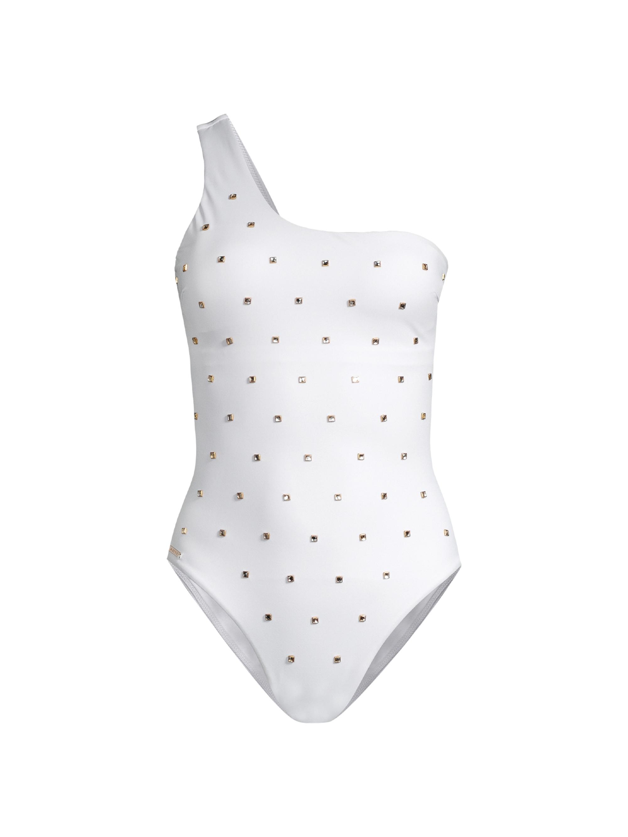 Milly Women's Joni Diamond Heat Crystal-Embellished One-Piece Swimsuit - White
