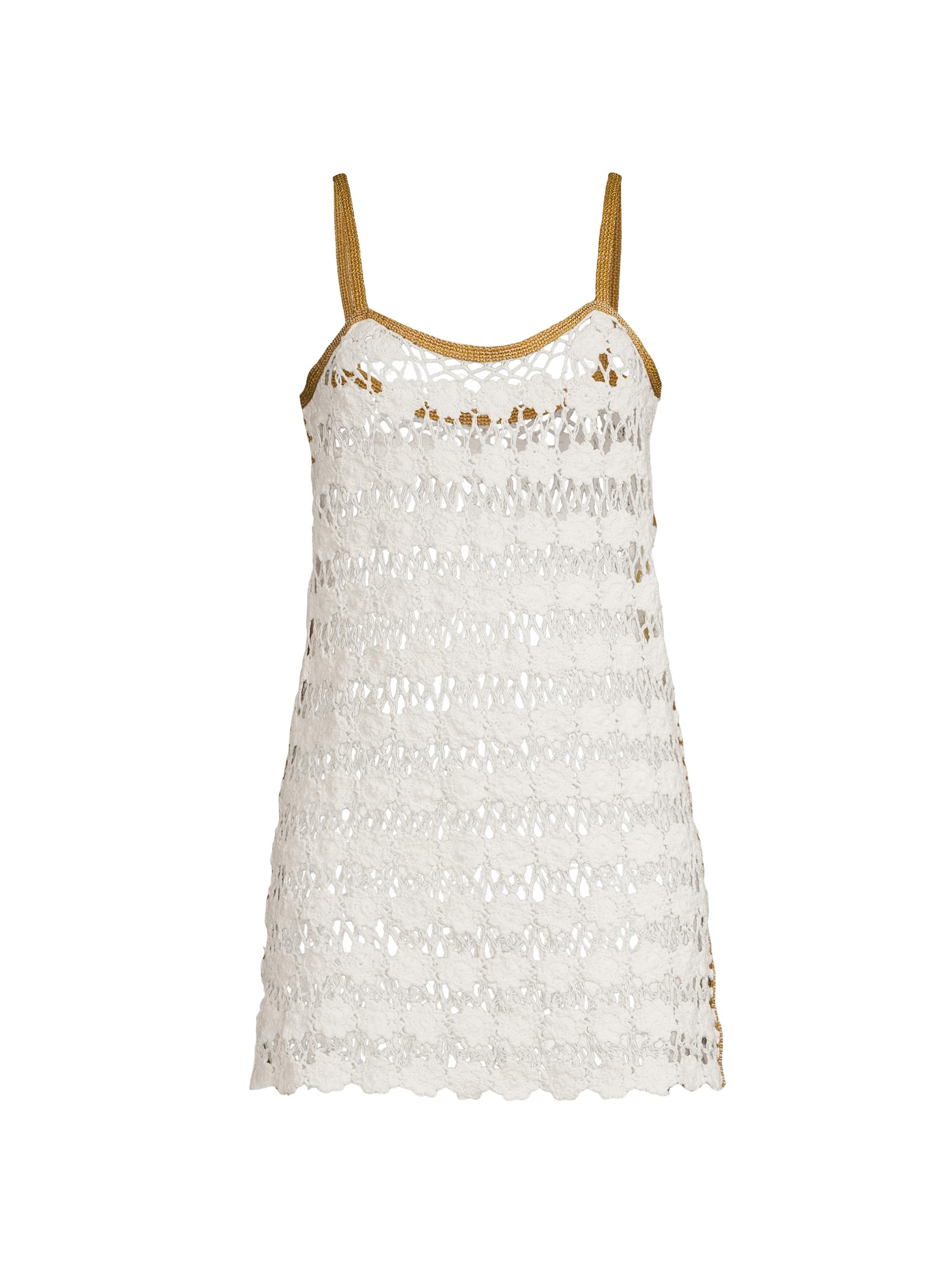 Milly Women's Floral Crochet Cami Minidress - Ecru