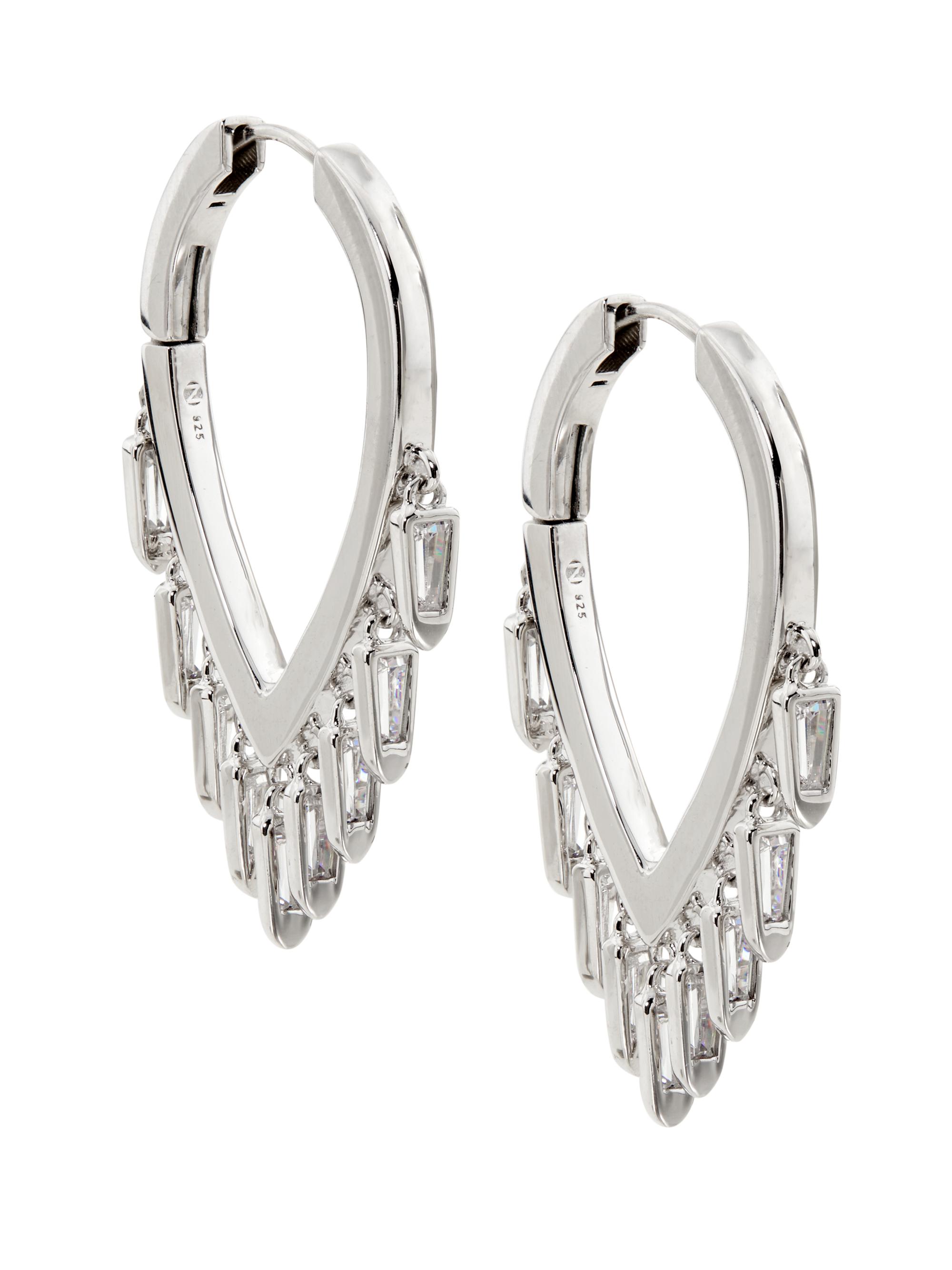 Adriana Orsini Women's Sunny  Cubic Zirconia Shaky Hoop Earrings - Gold