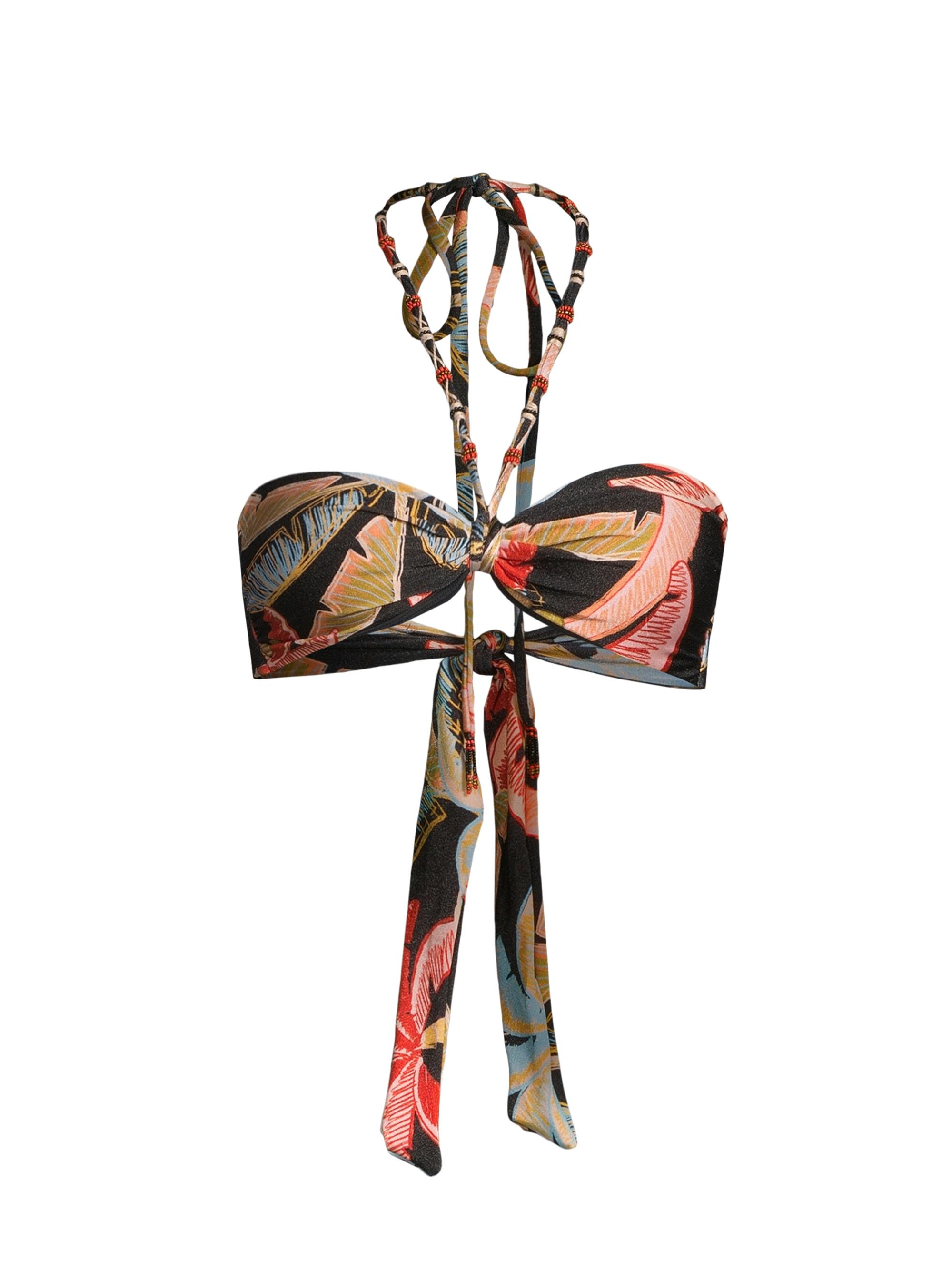 Farm Rio Women's Coconut Night Halterneck Bikini Top - Coconut Night Black