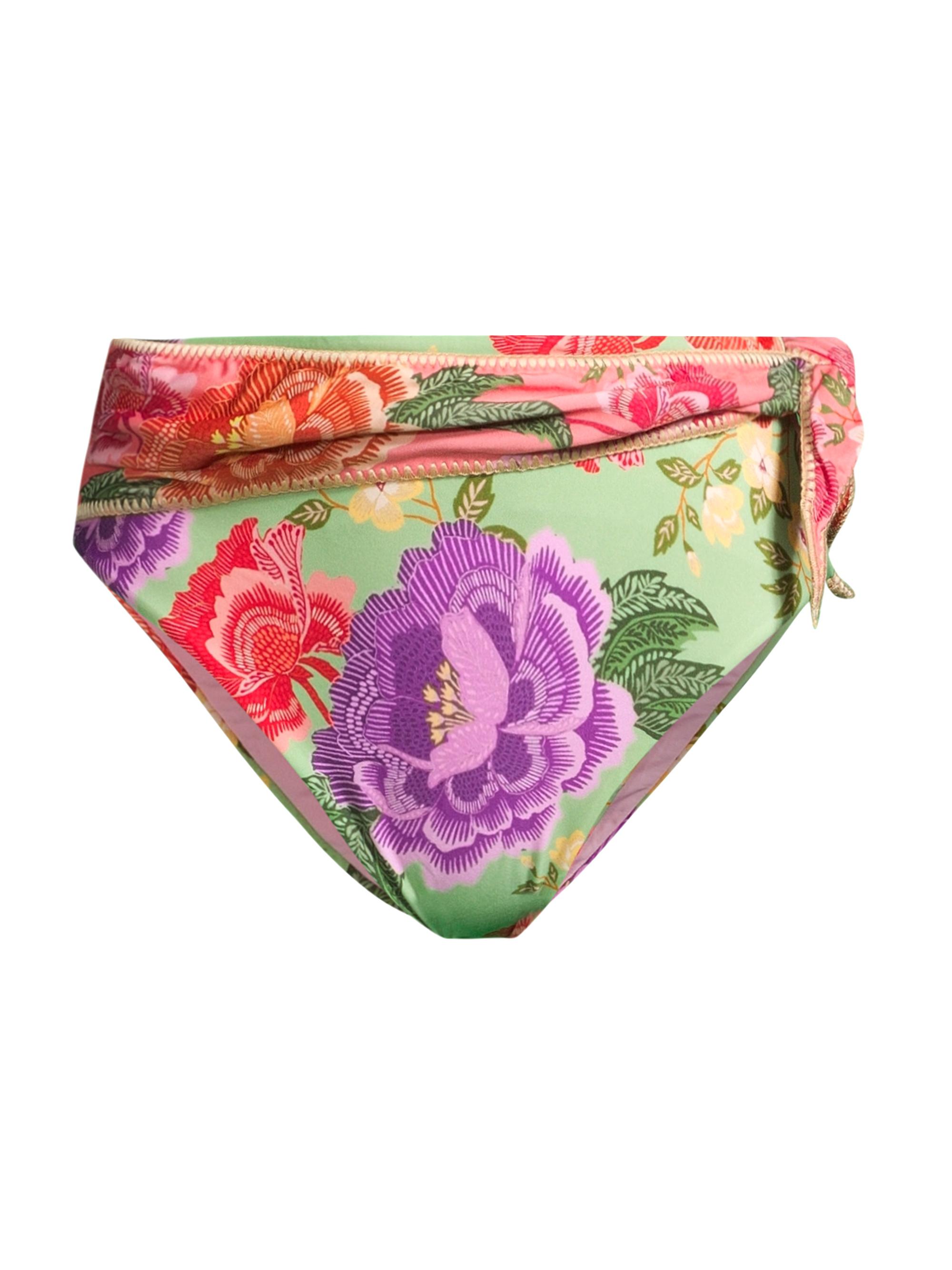 Farm Rio Women's Flower Scarves Bikini Bottom - Flower Scarves Multi