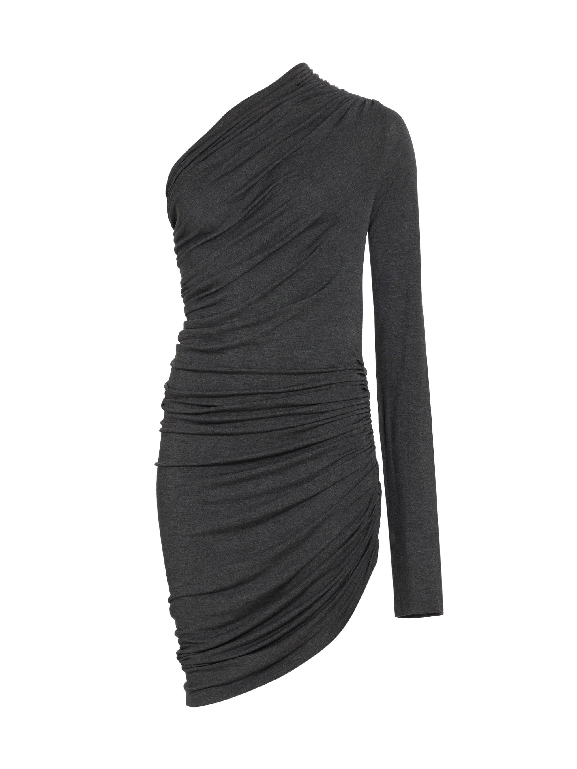 Norma Kamali Women's Lazy Diana One-Shoulder Minidress - Dark Grey