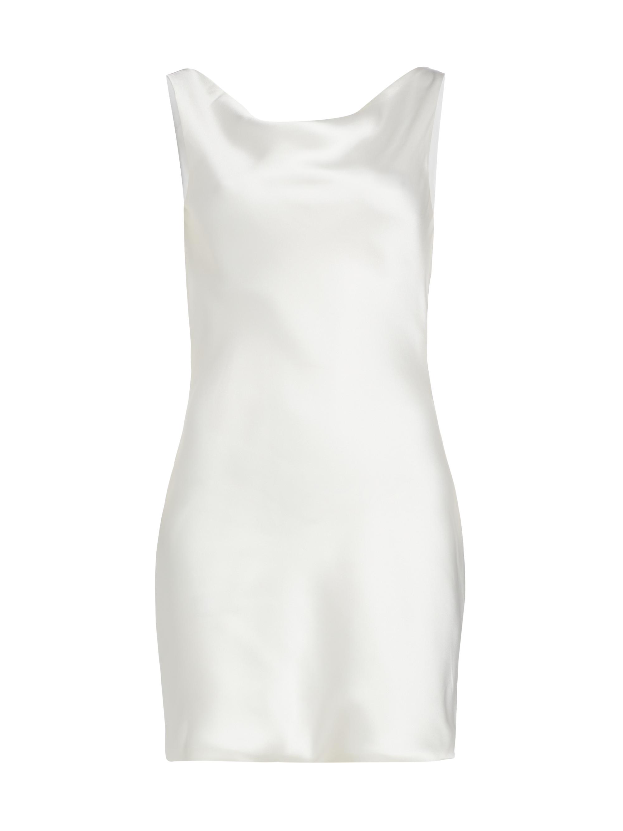 Norma Kamali Women's Maria Satin Cowl Neck Minidress - Snow White