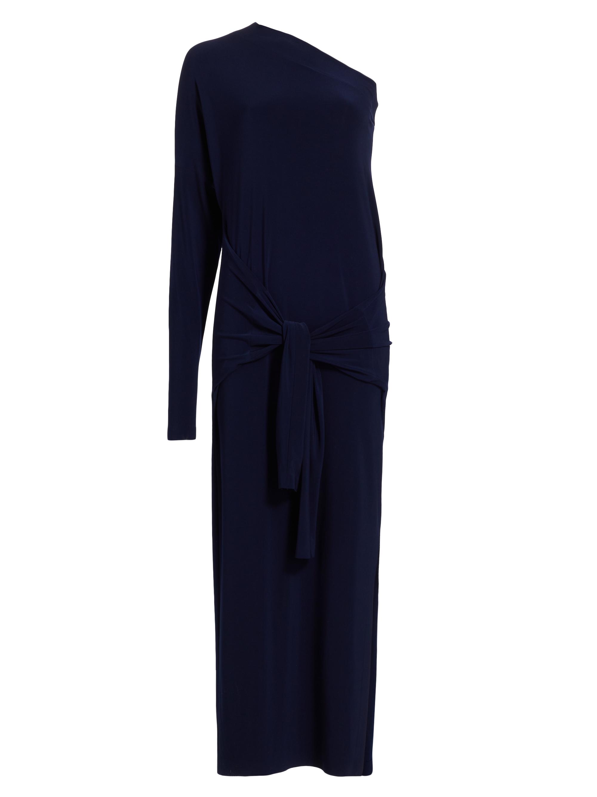 Norma Kamali Women's One-Shoulder Draped Maxi Dress - True Navy