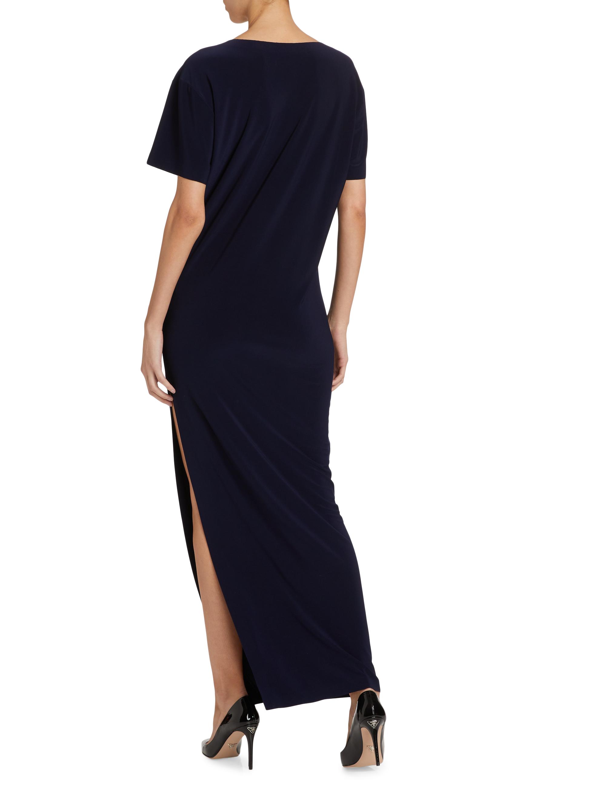 Norma Kamali Jersey Slit T-Shirt Maxi Dress | Saks Fifth Avenue
