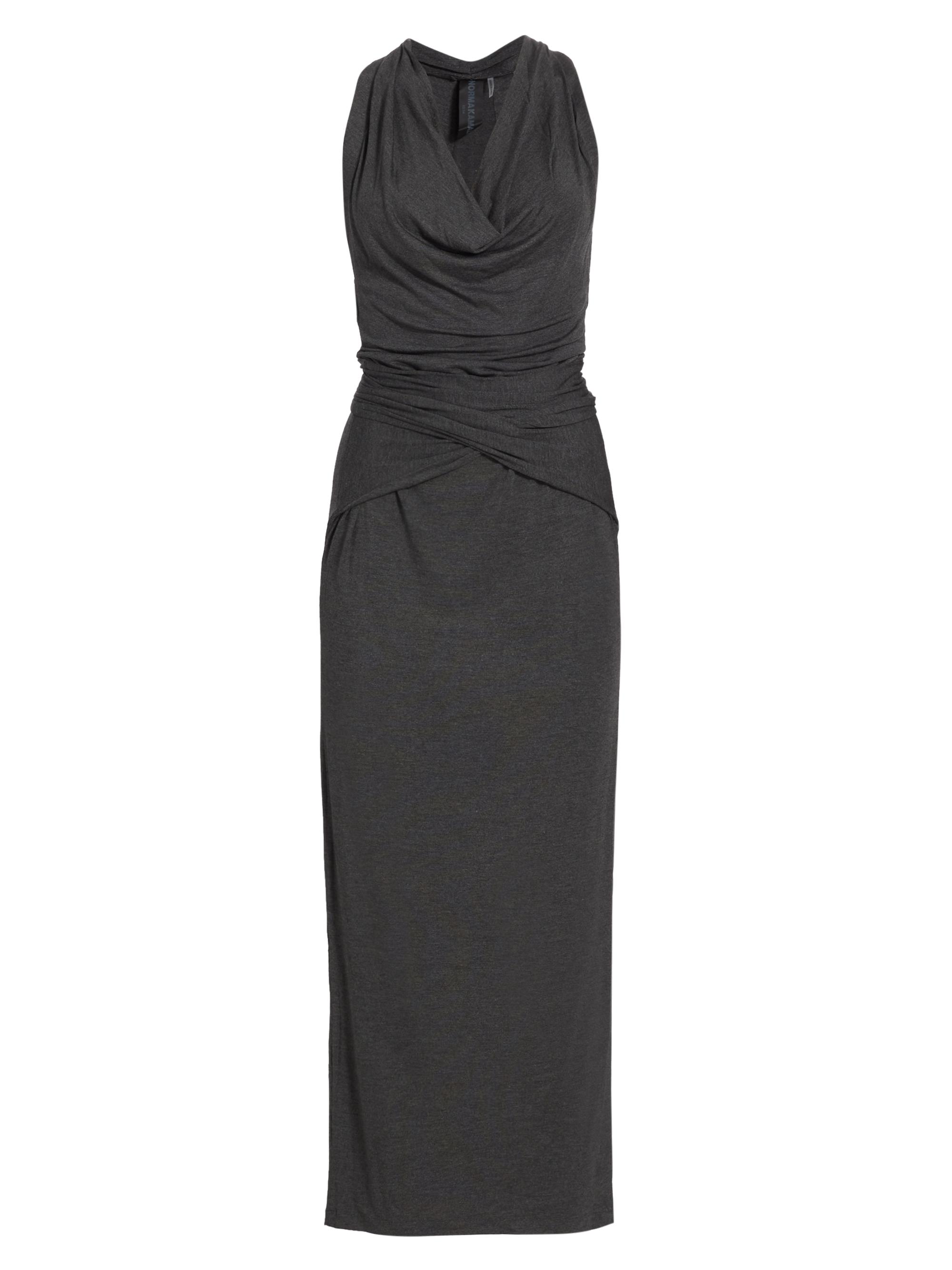 Norma Kamali Women's Neeta Tie-Front Maxi Dress - Dark Grey