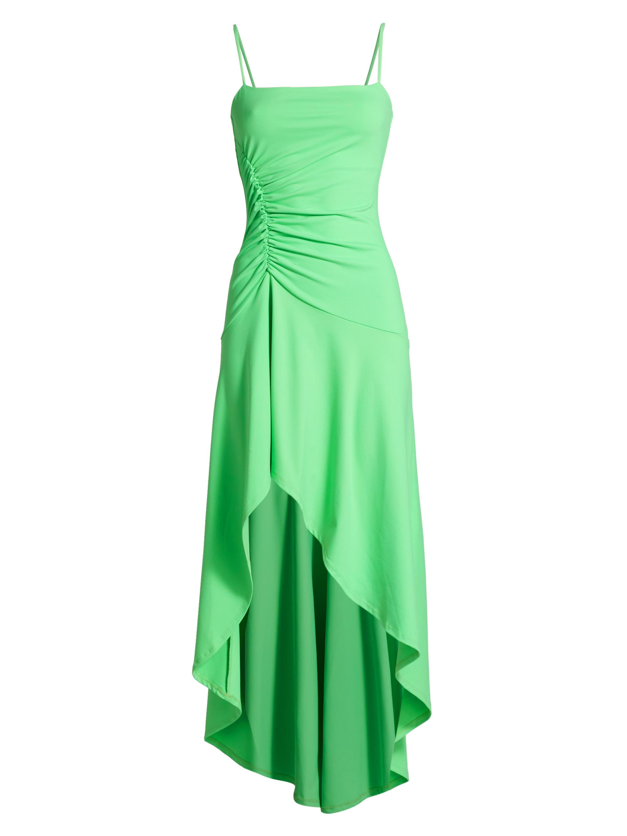 susana monaco Women's String Gathered Jersey High-Low Dress - Lovebird