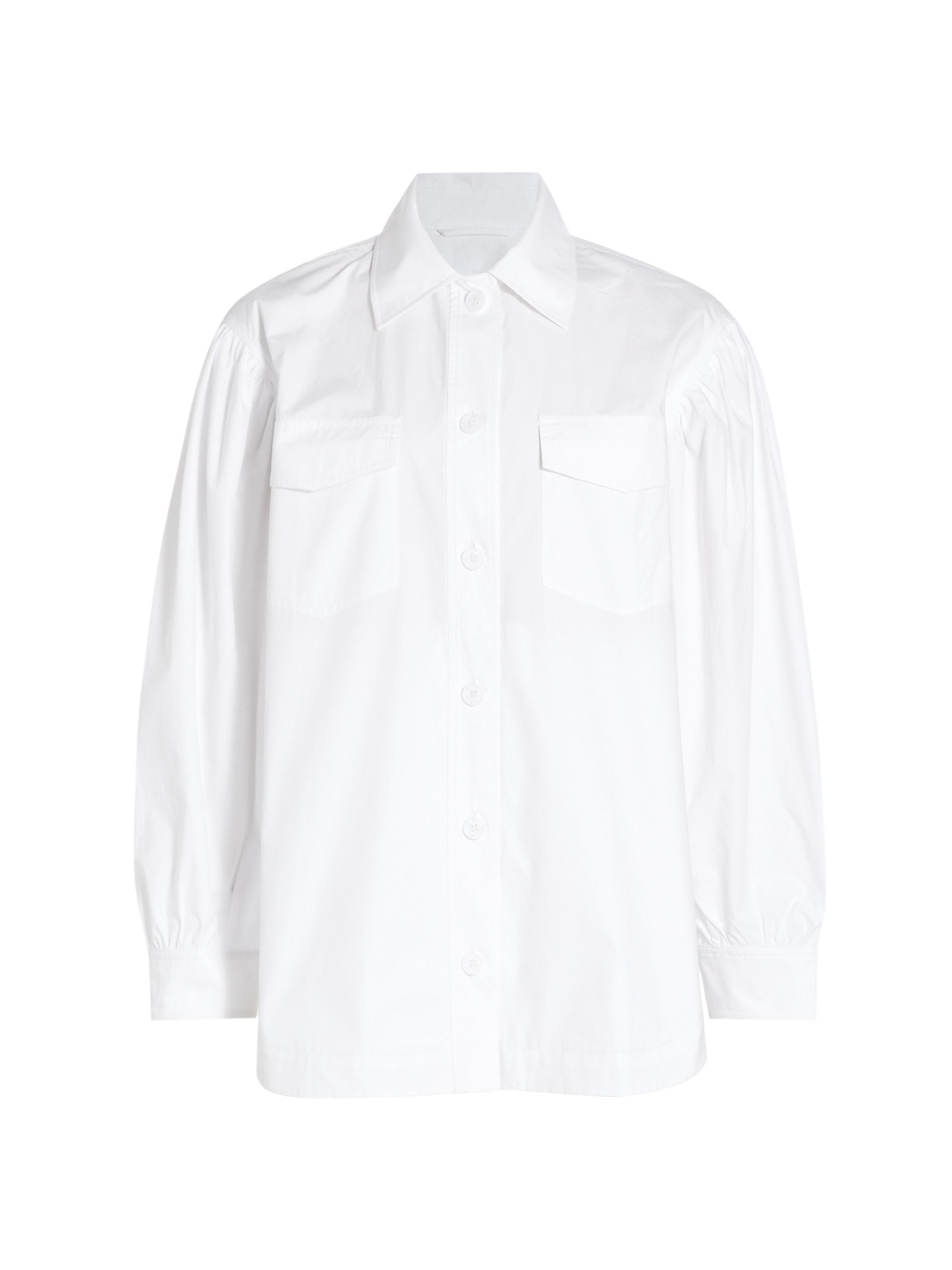 susana monaco Women's Oversized Cotton Shirt Jacket - Sugar