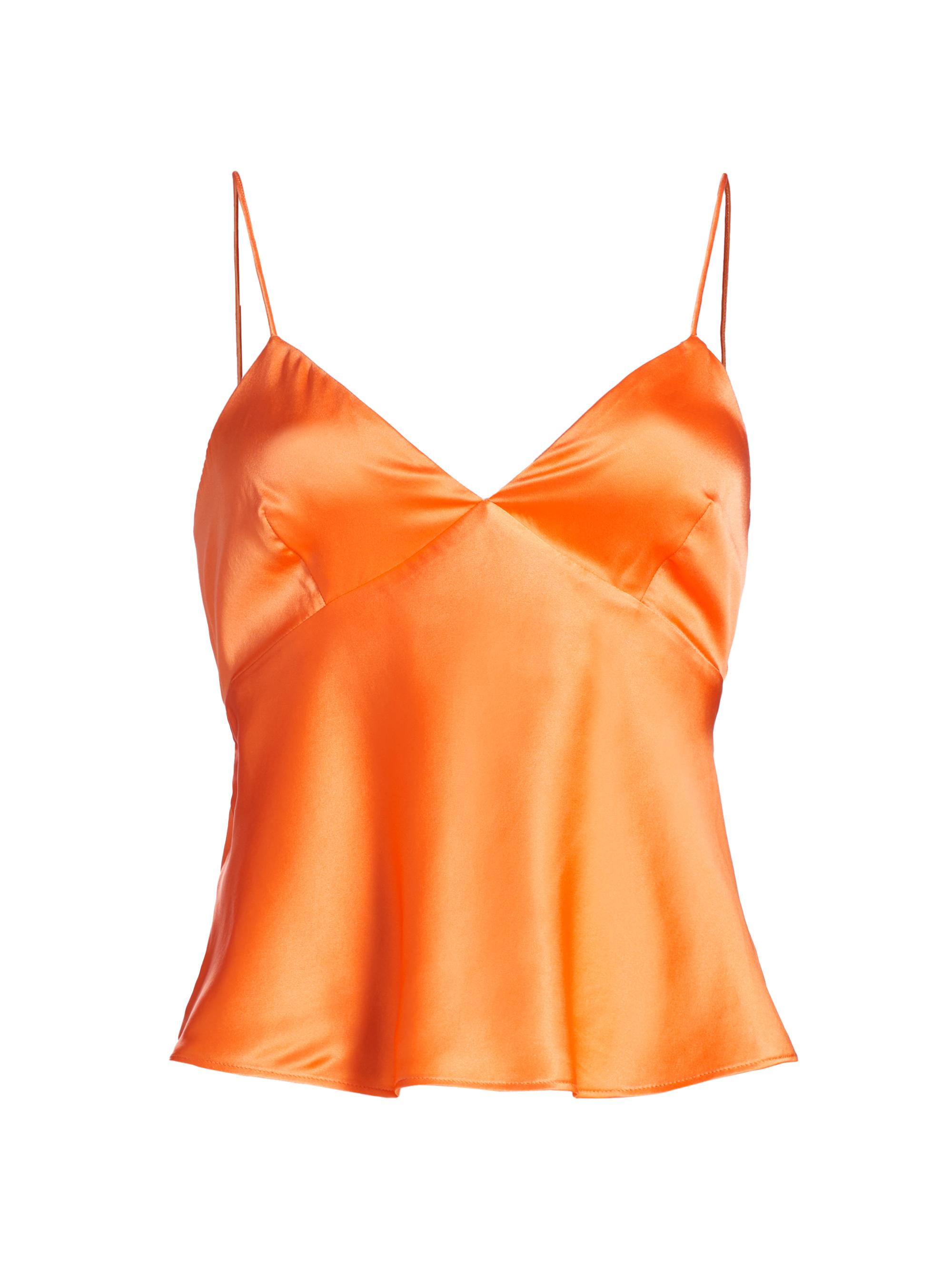 susana monaco Women's Silk Tie-Back Tank Top - Nectarine