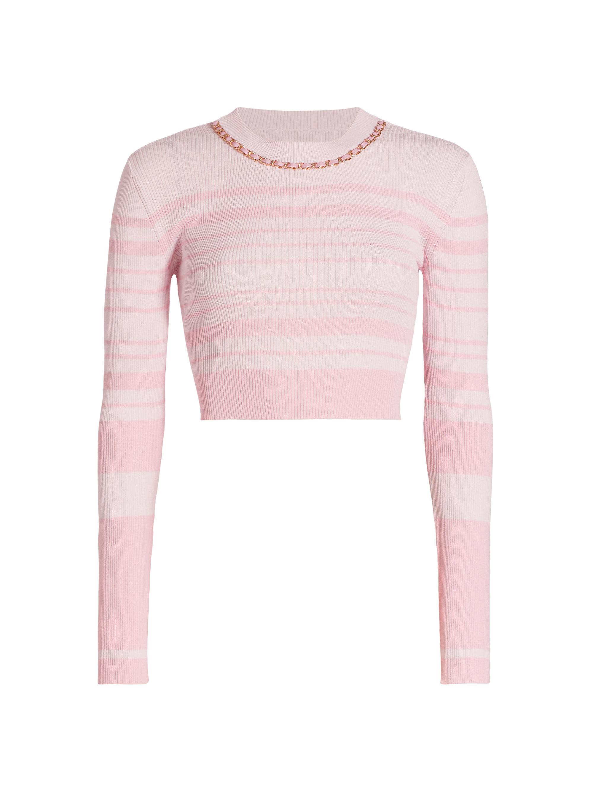 Generation Love Women's Yesi Striped Crop Sweater - Pink Stripe