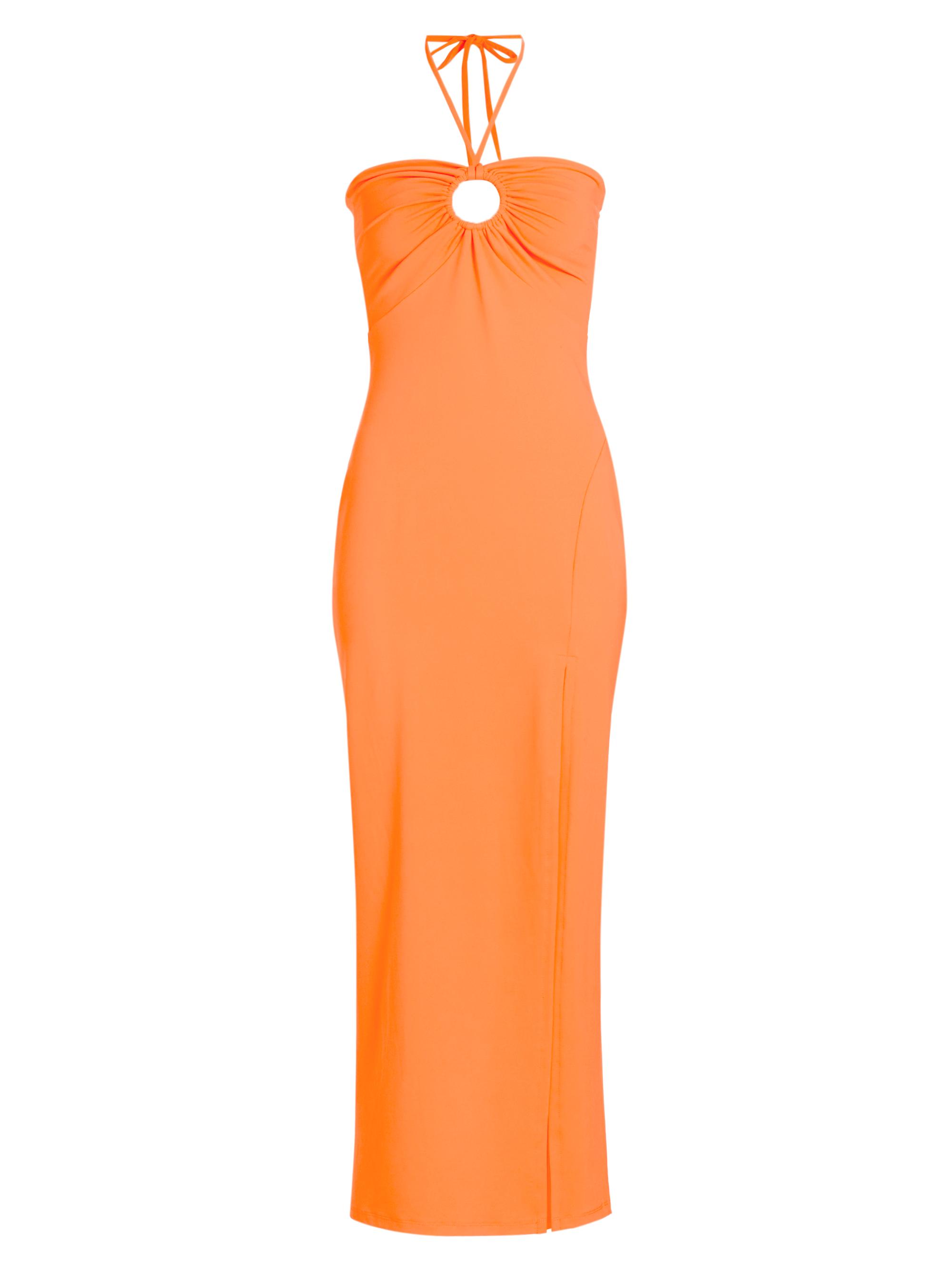susana monaco Women's Jersey Ring-Front Halter Dress - Nectarine