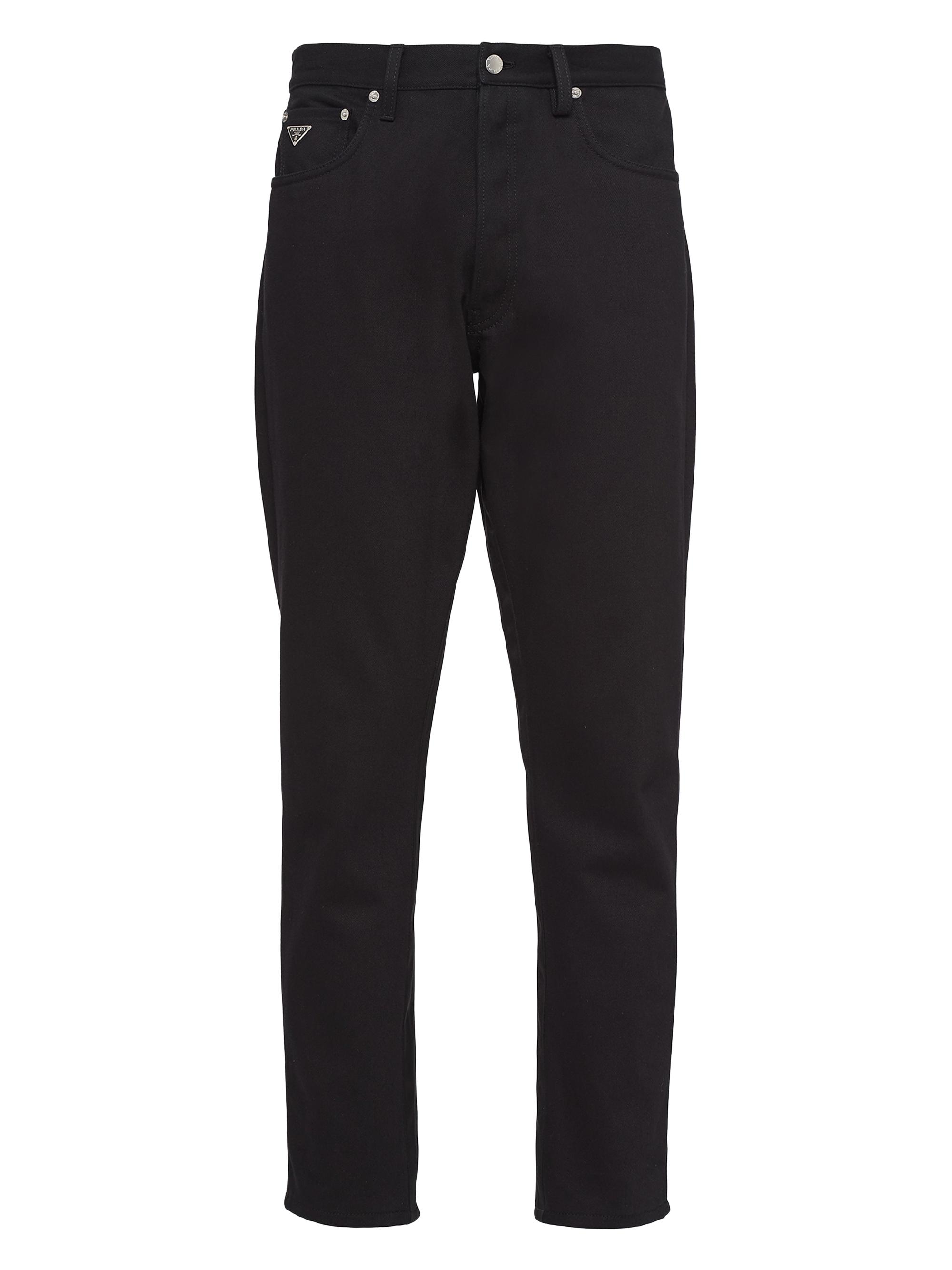 Prada Men's Five Pocket Bull Denim Jeans - Black