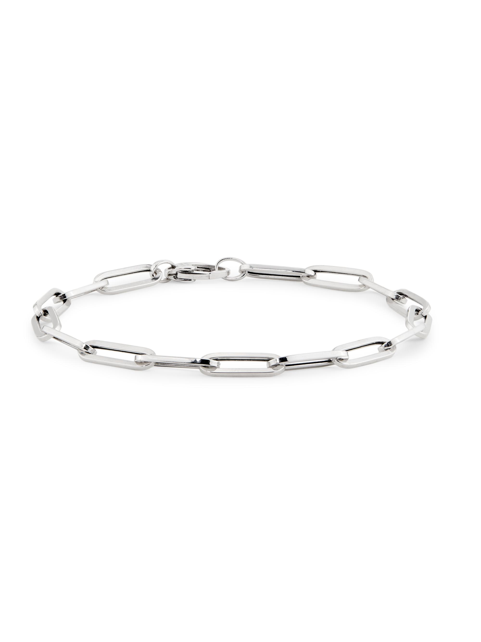 Saks Fifth Avenue Collection Women's 14K White Gold Paper Clip Chain Bracelet/7.5" - White Gold