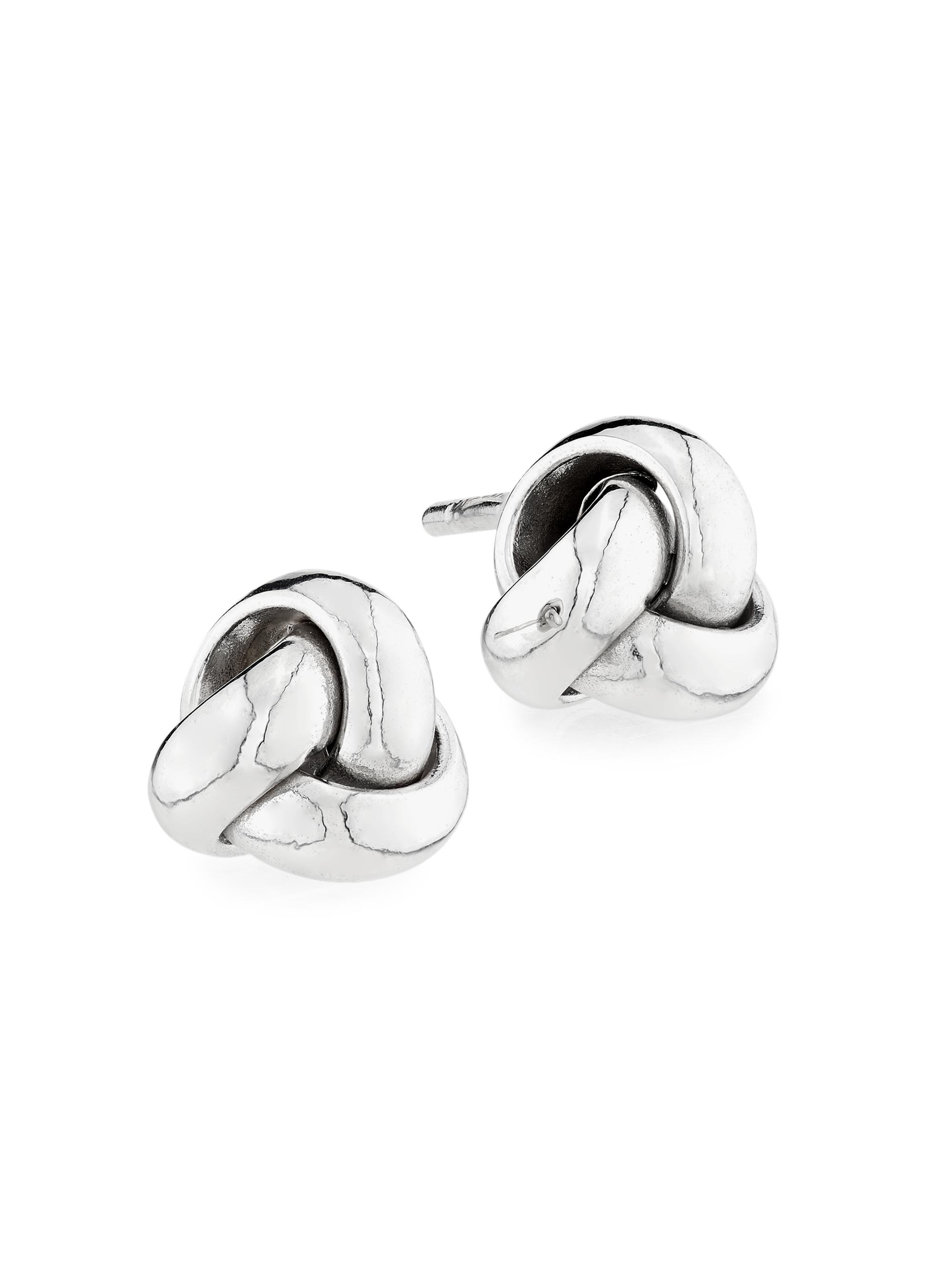 Saks Fifth Avenue Collection Women's 14K White Gold Knotted Stud Earrings - White Gold