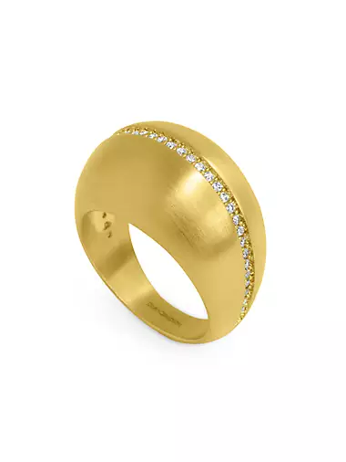 Brushed 22K Gold-Plated & Cubic Zirconia Petite Ring