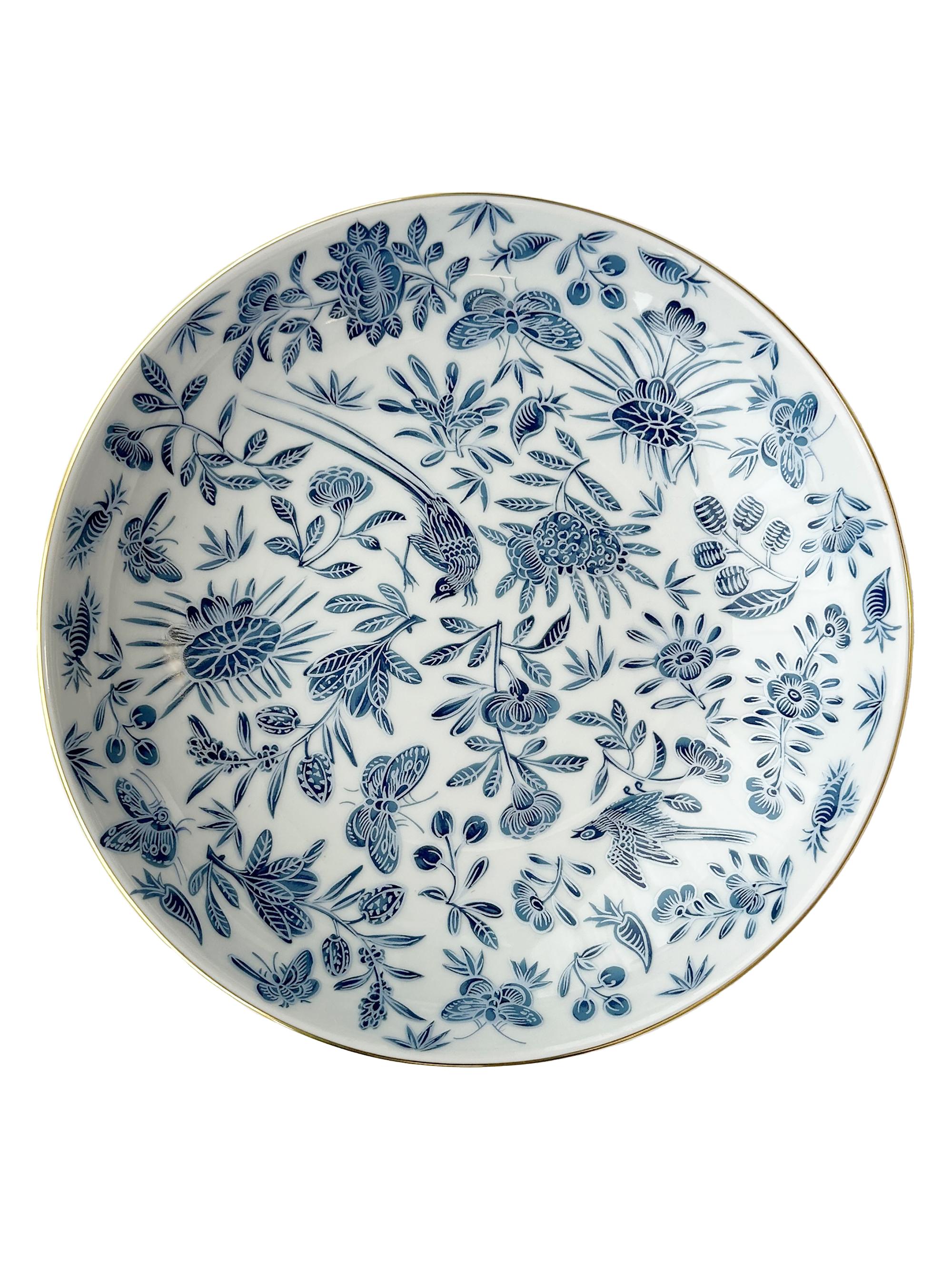 Mottahedeh Sacred Bird & Butterfly Porcelain Coup Bowl